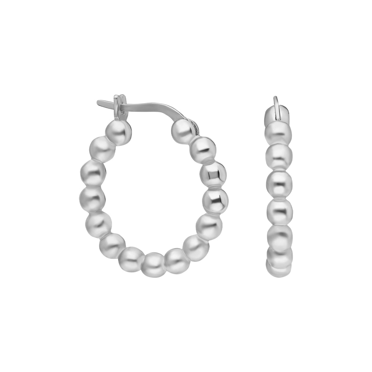 22mm Round Beaded Hoop Earrings (7030528016429)