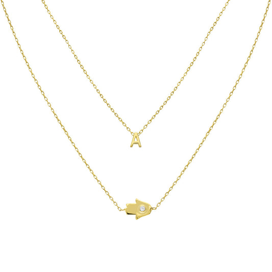 COMBO HAND INITIALEN NECKLACE | 925 SILBER