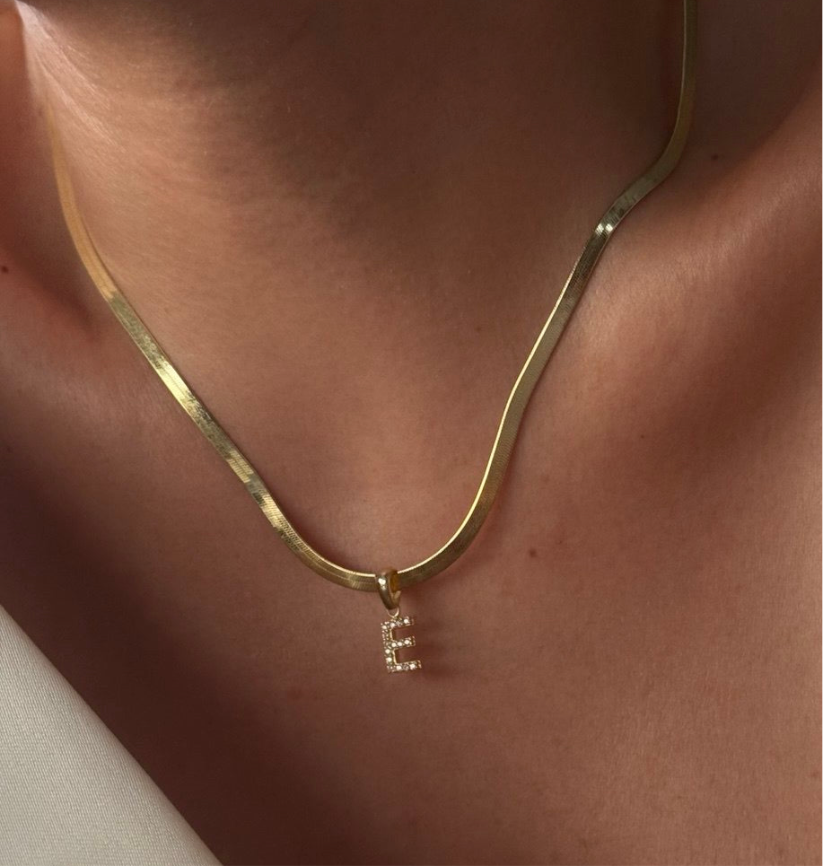 SNAKE ZIRKONIA BUCHSTABEN KETTE | 925 SILBER