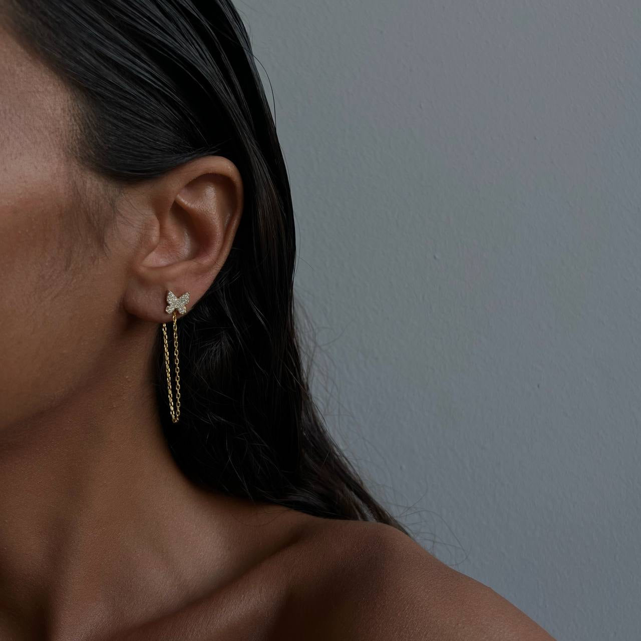 Hängend Schmetterling Ohrring (6994404605997)