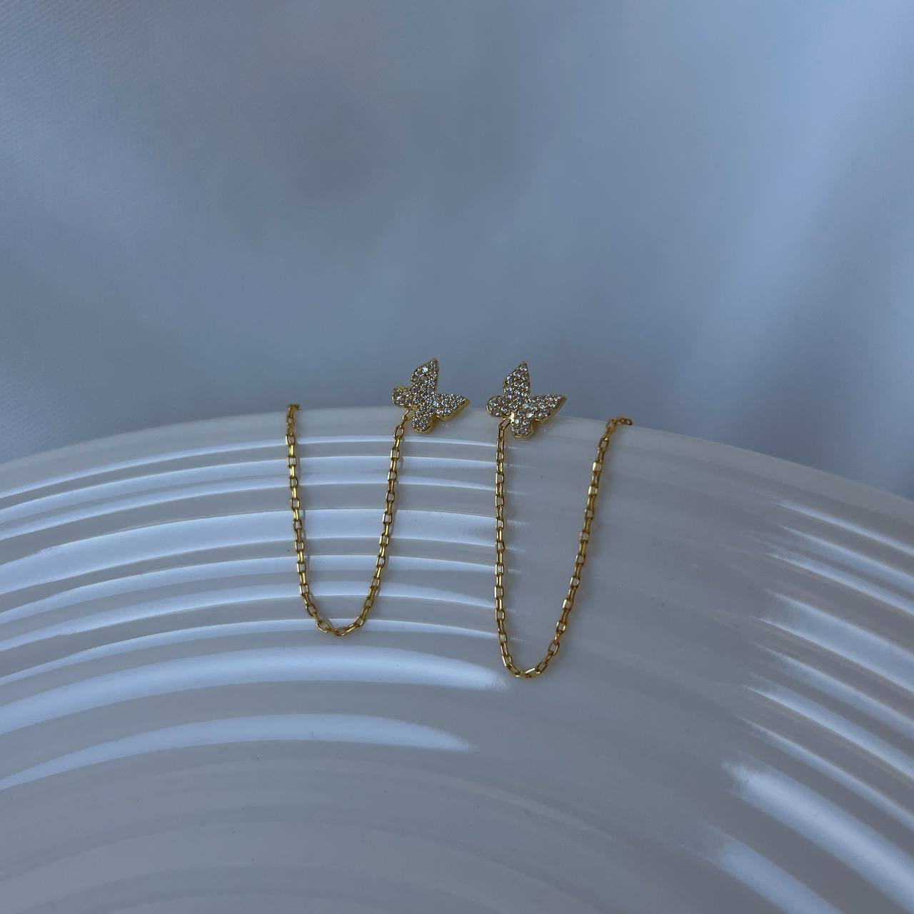 Hängend Schmetterling Ohrring (6994404605997)