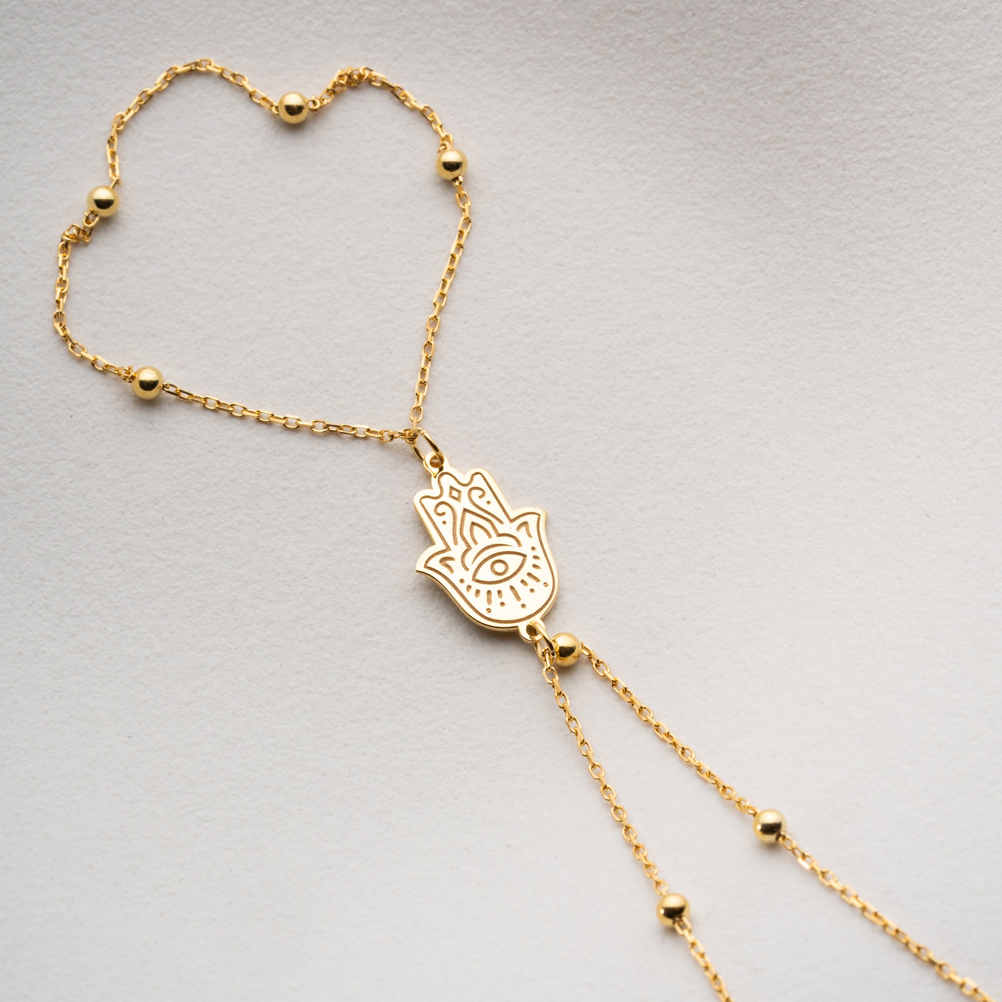 GEMUSTERTE FATIMAS HAND HANDKETTE | 925 SILBER