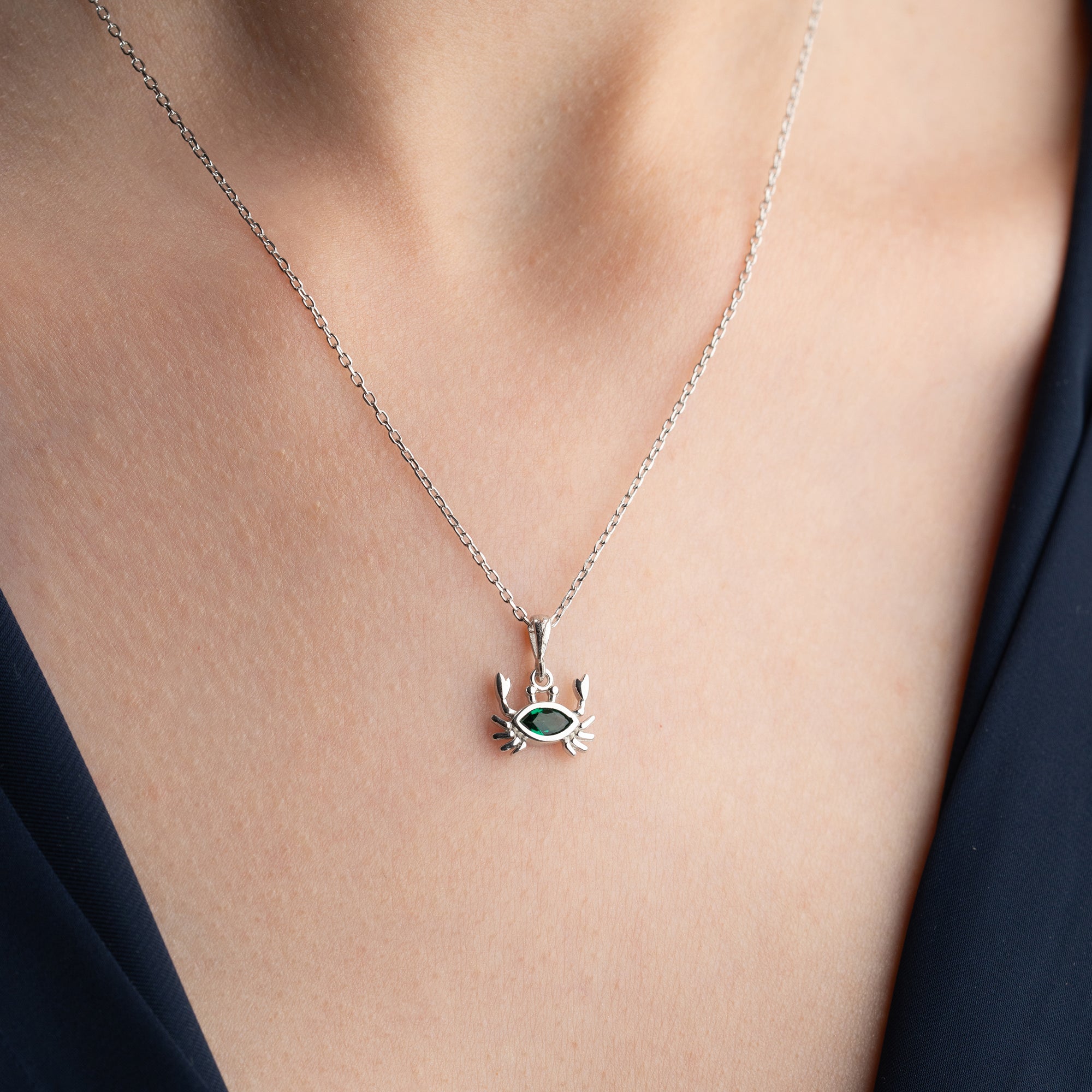 ZIRKONIA KREBS HALSKETTE | 925 SILBER