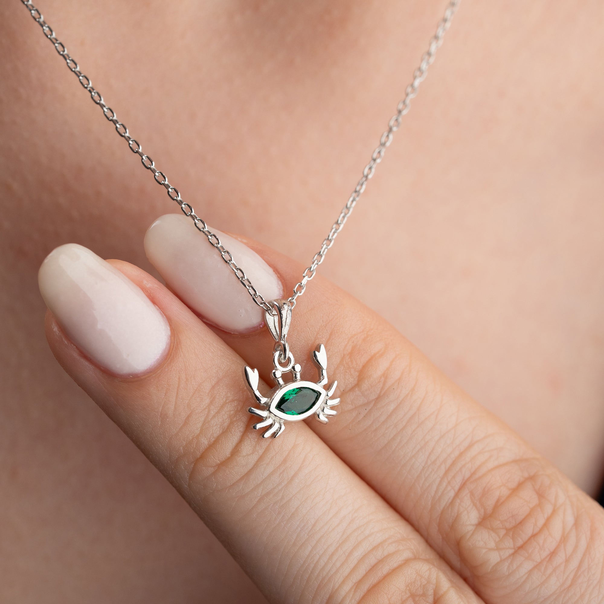 ZIRKONIA KREBS HALSKETTE | 925 SILBER