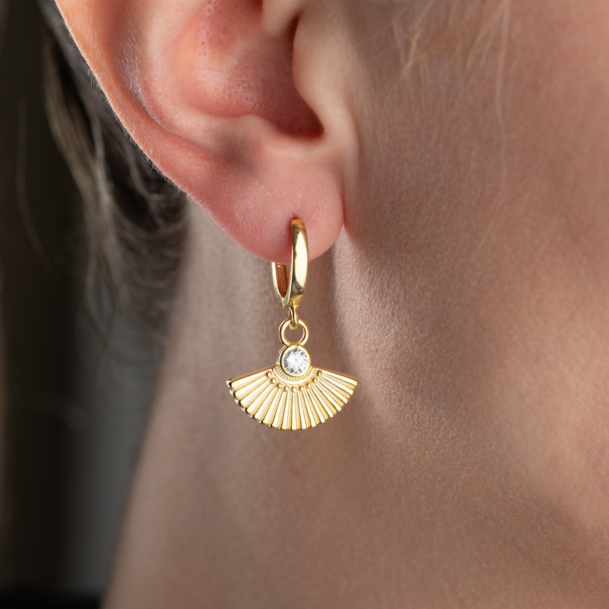 ZIRKONIA FÄCHER OHRRINGE| 925 SILBER