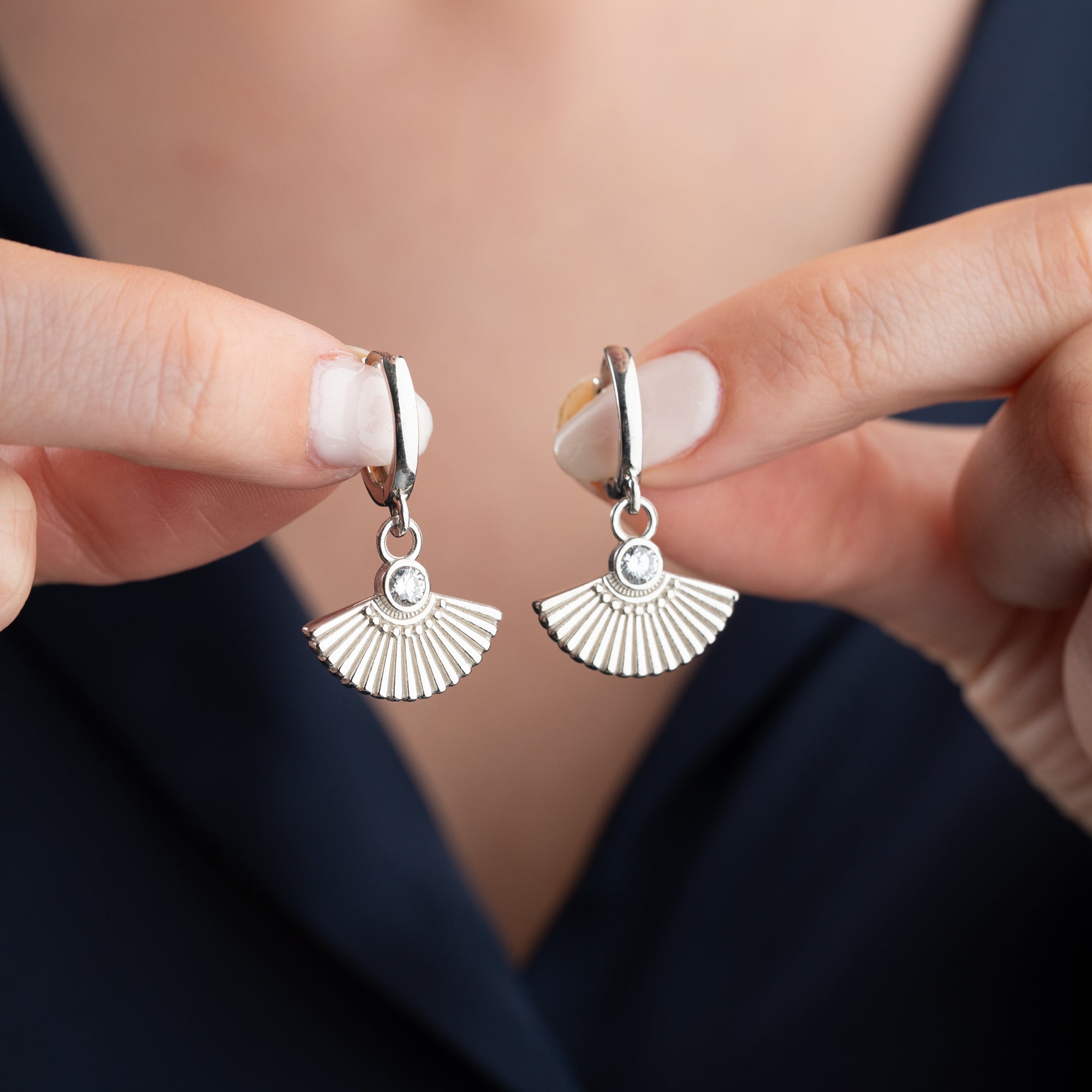 ZIRKONIA FÄCHER OHRRINGE| 925 SILBER