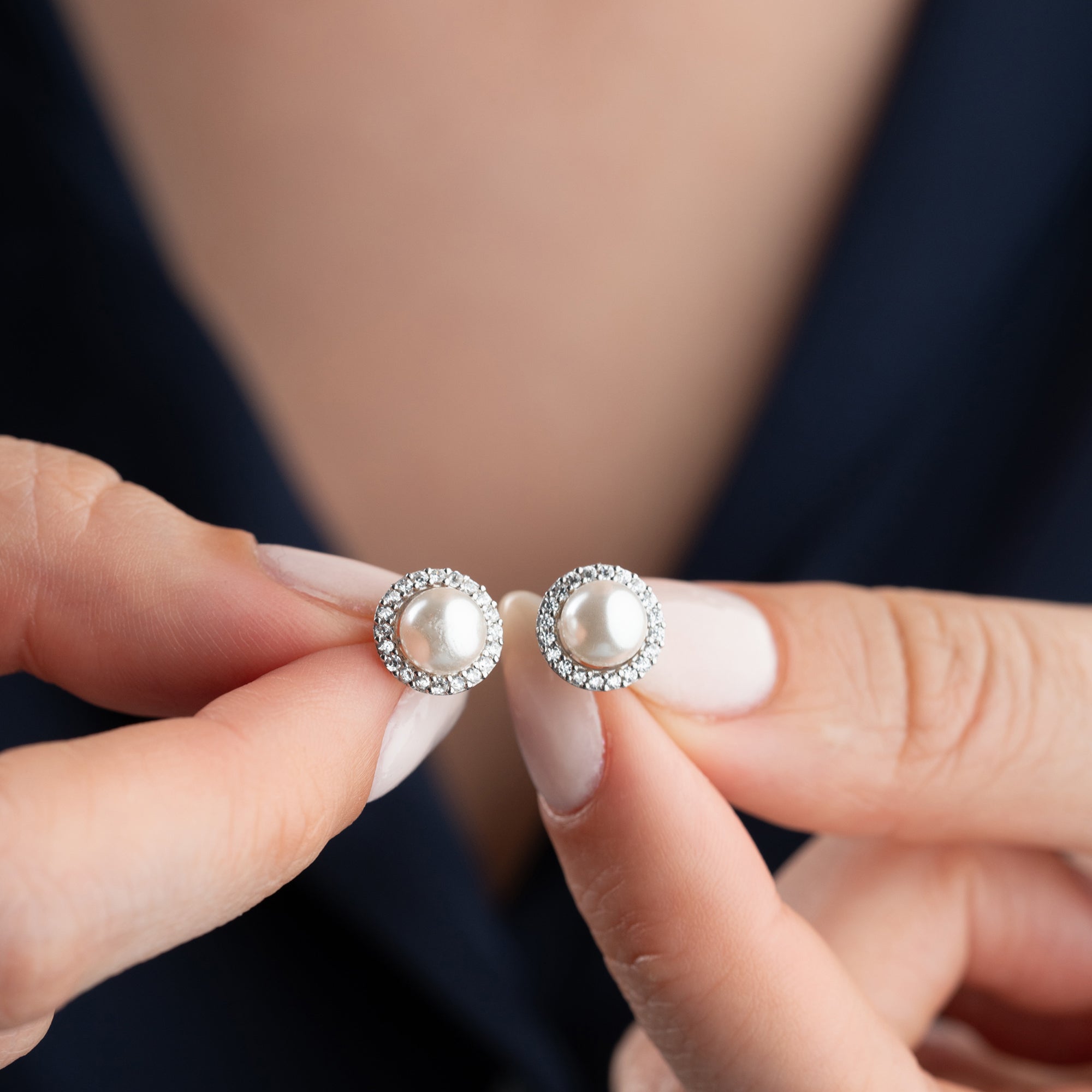 ZIRKONIA PEARL OHRRINGE | 925 SILBER