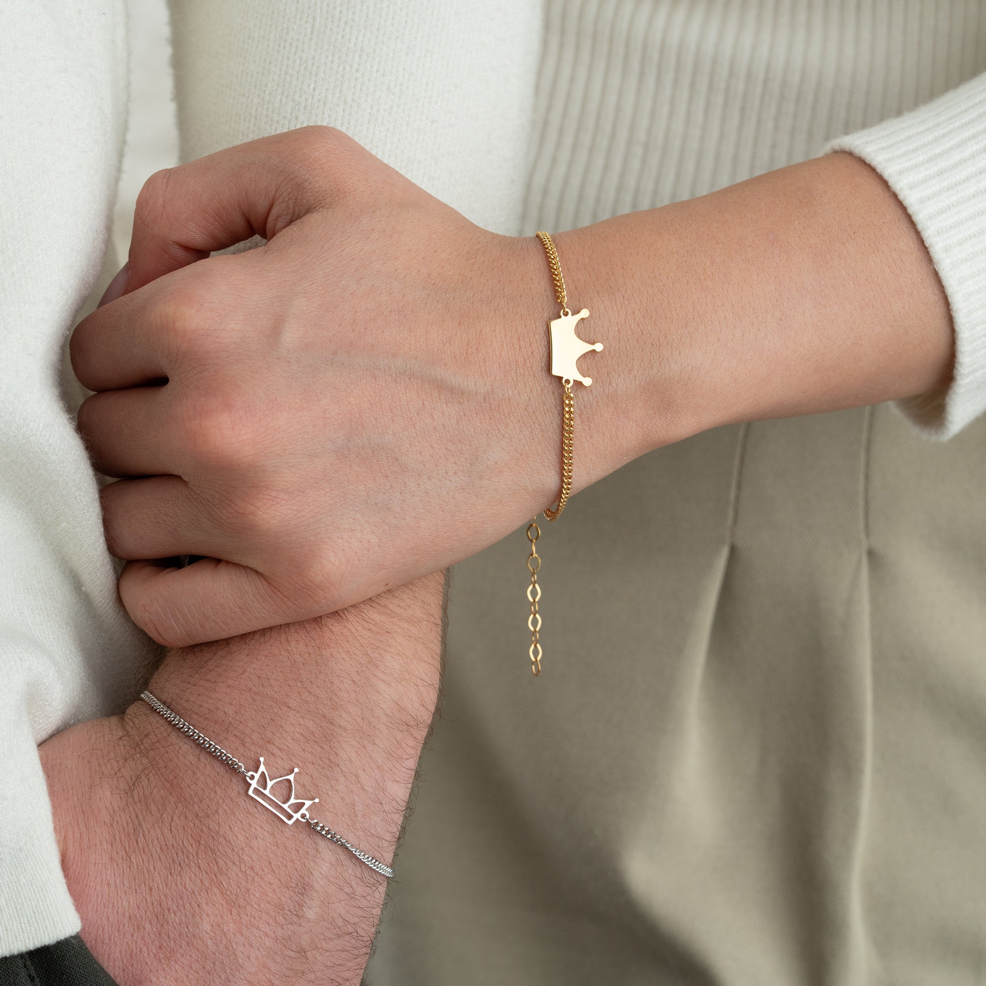 KÖNIG UND KÖNIGIN PARTNERARMBAND | 925 SILBER