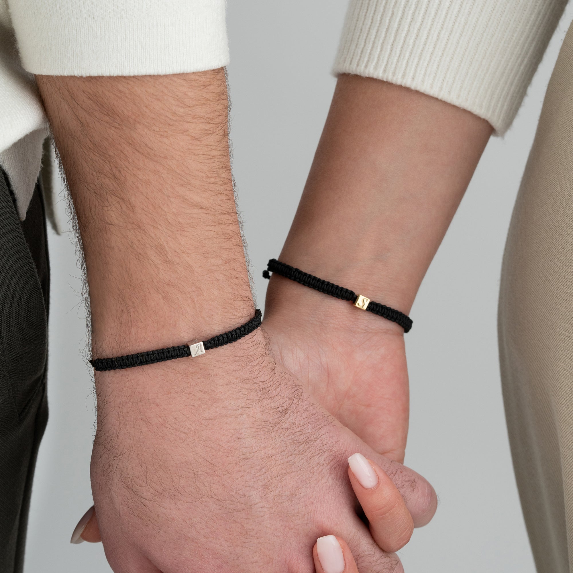 FADEN UND BUCHSTABE PARTNERARMBAND | 925 SILBER