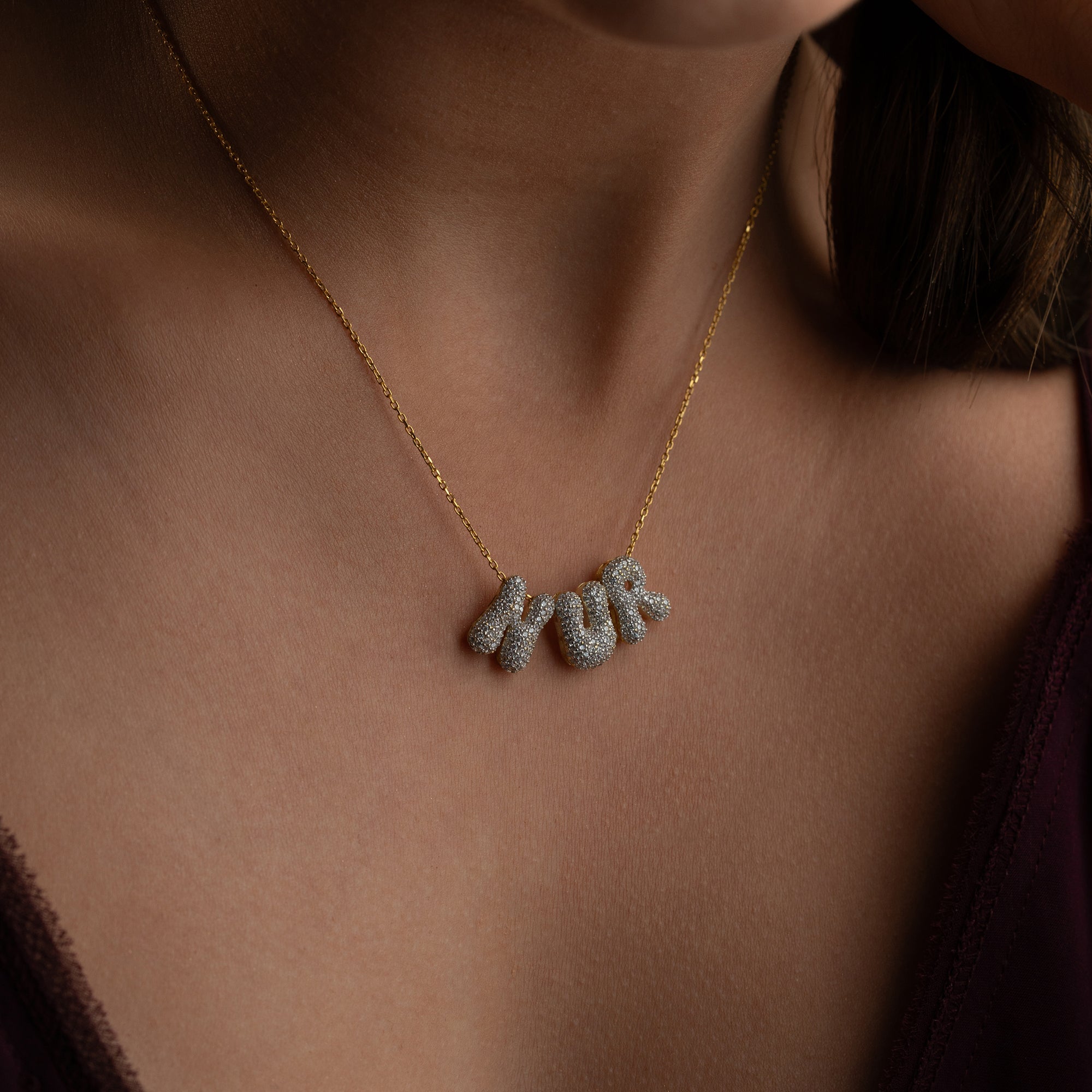 BUBBLE ZIRKONIA NAMENSKETTE | 925 SILBER