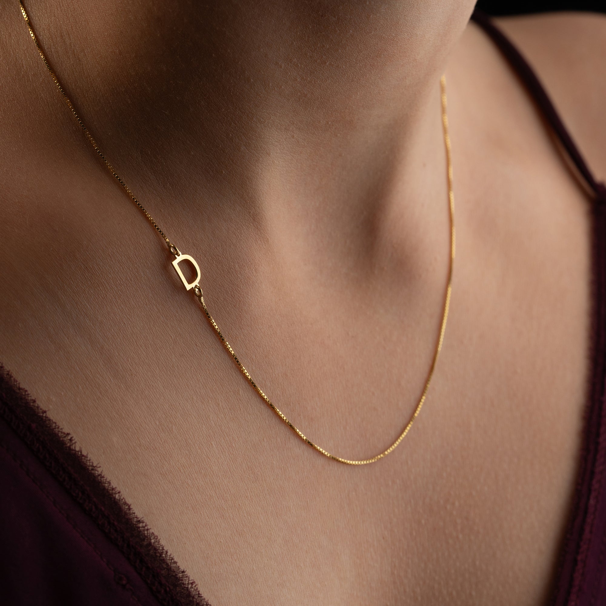 SCHLÜSSELBEIN INITIALEN HALSKETTE | 925 SILBER