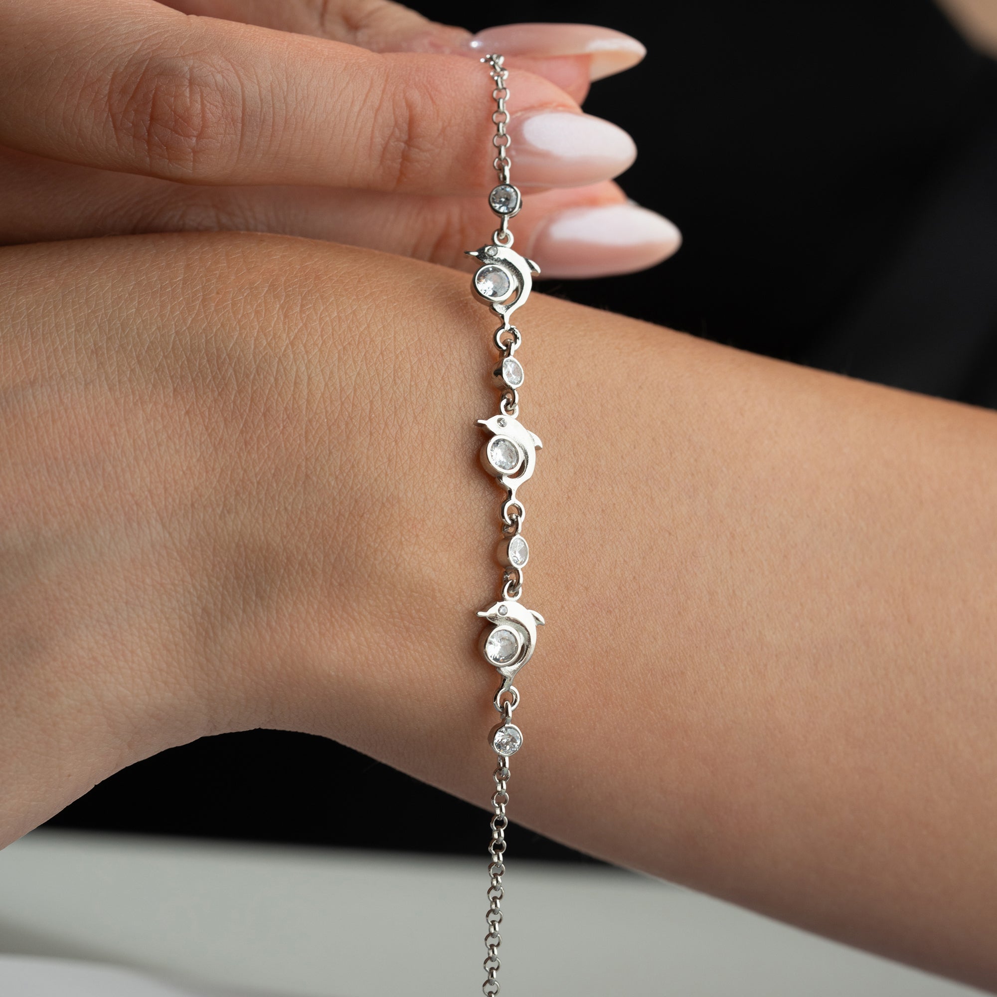 DOLPHIN STONE ARMBAND | 925 SILBER