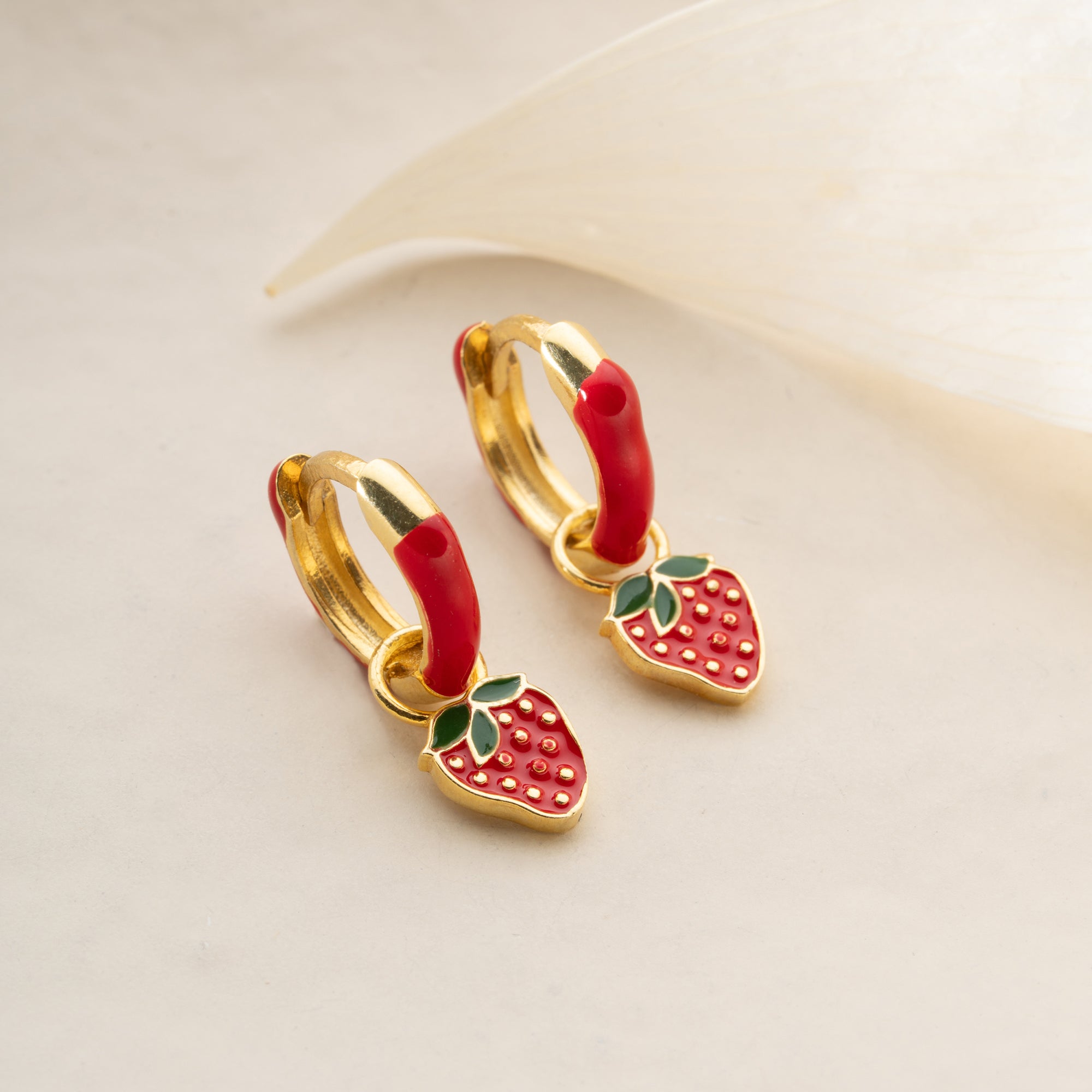 KINDER ERDBEEREN OHRRINGE| 925 SILBER