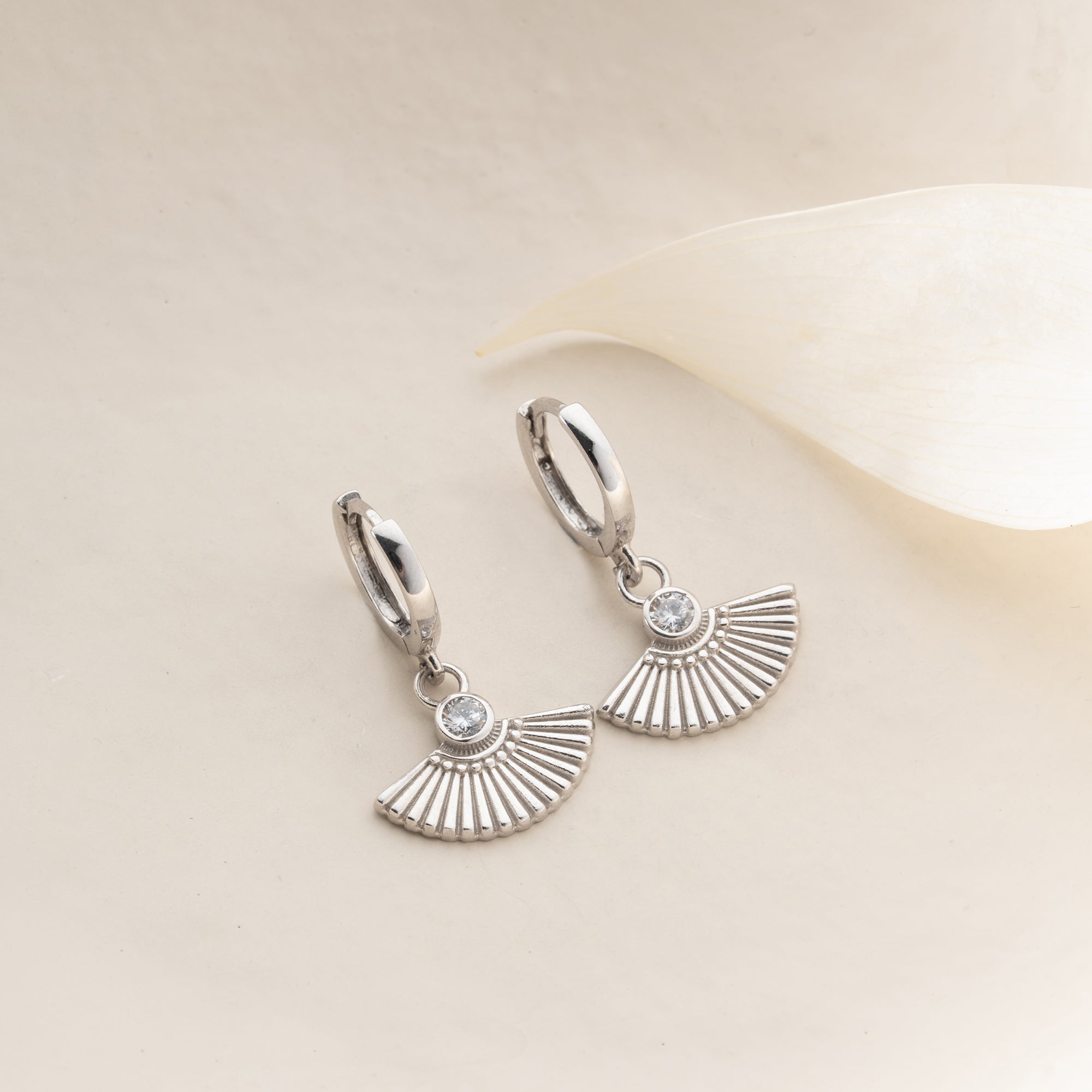 ZIRKONIA FÄCHER OHRRINGE| 925 SILBER