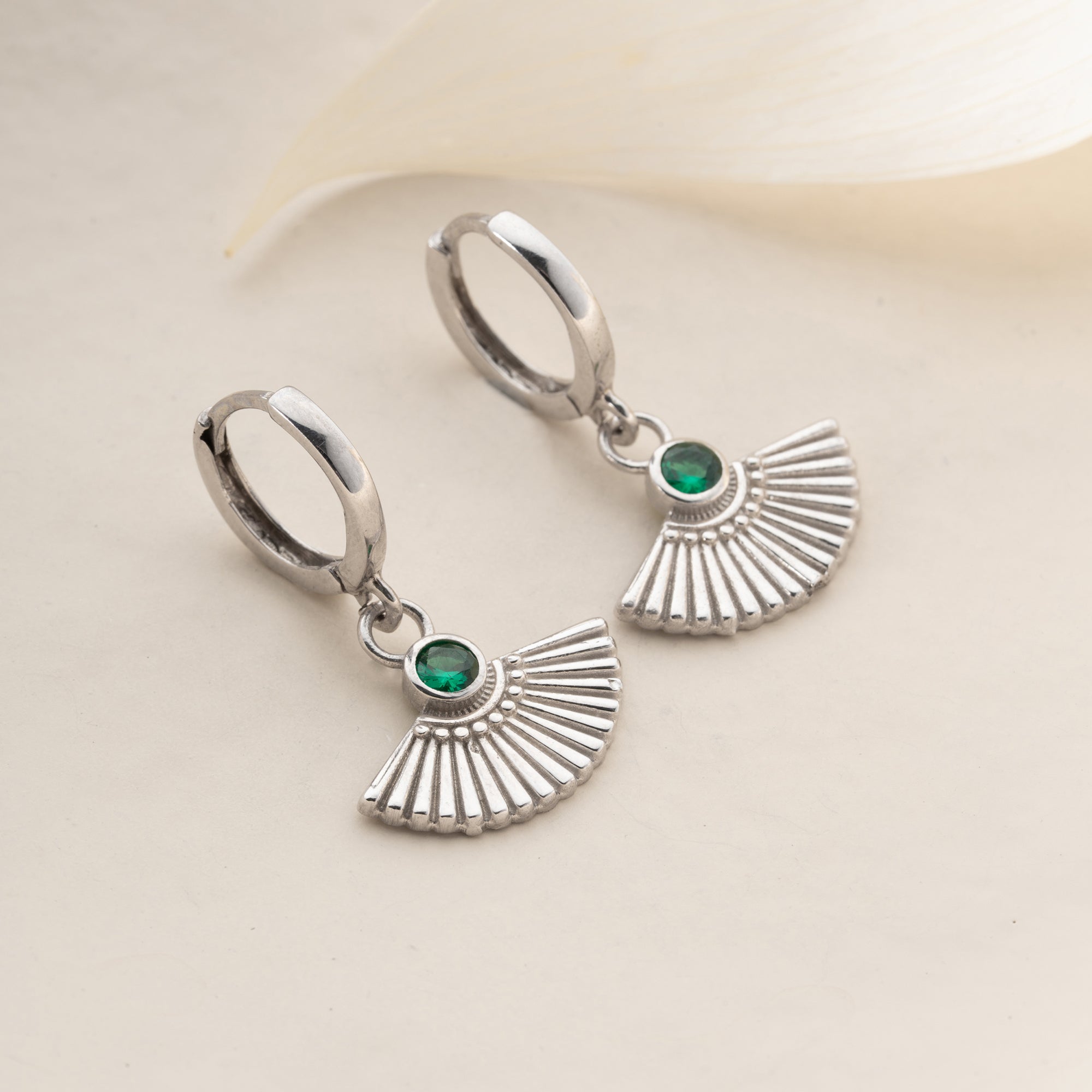 ZIRKONIA FÄCHER OHRRINGE| 925 SILBER