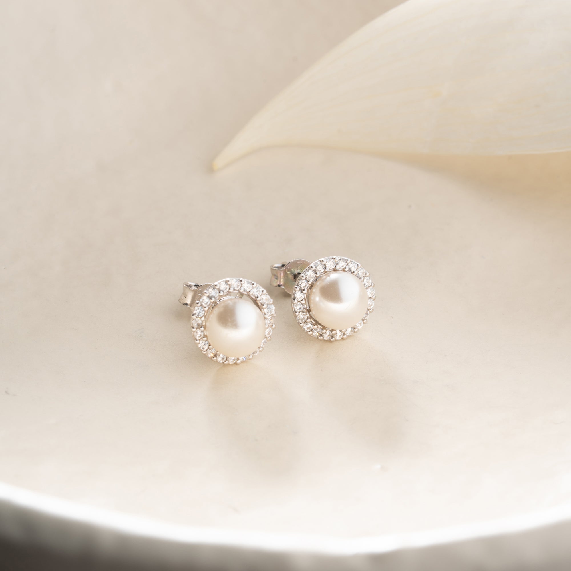 ZIRKONIA PEARL OHRRINGE | 925 SILBER