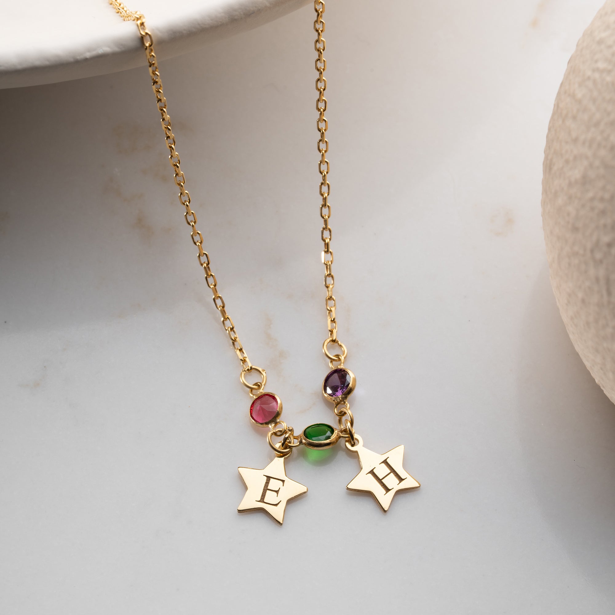 STERN INITIALEN HALSKETTE | 925 SILBER