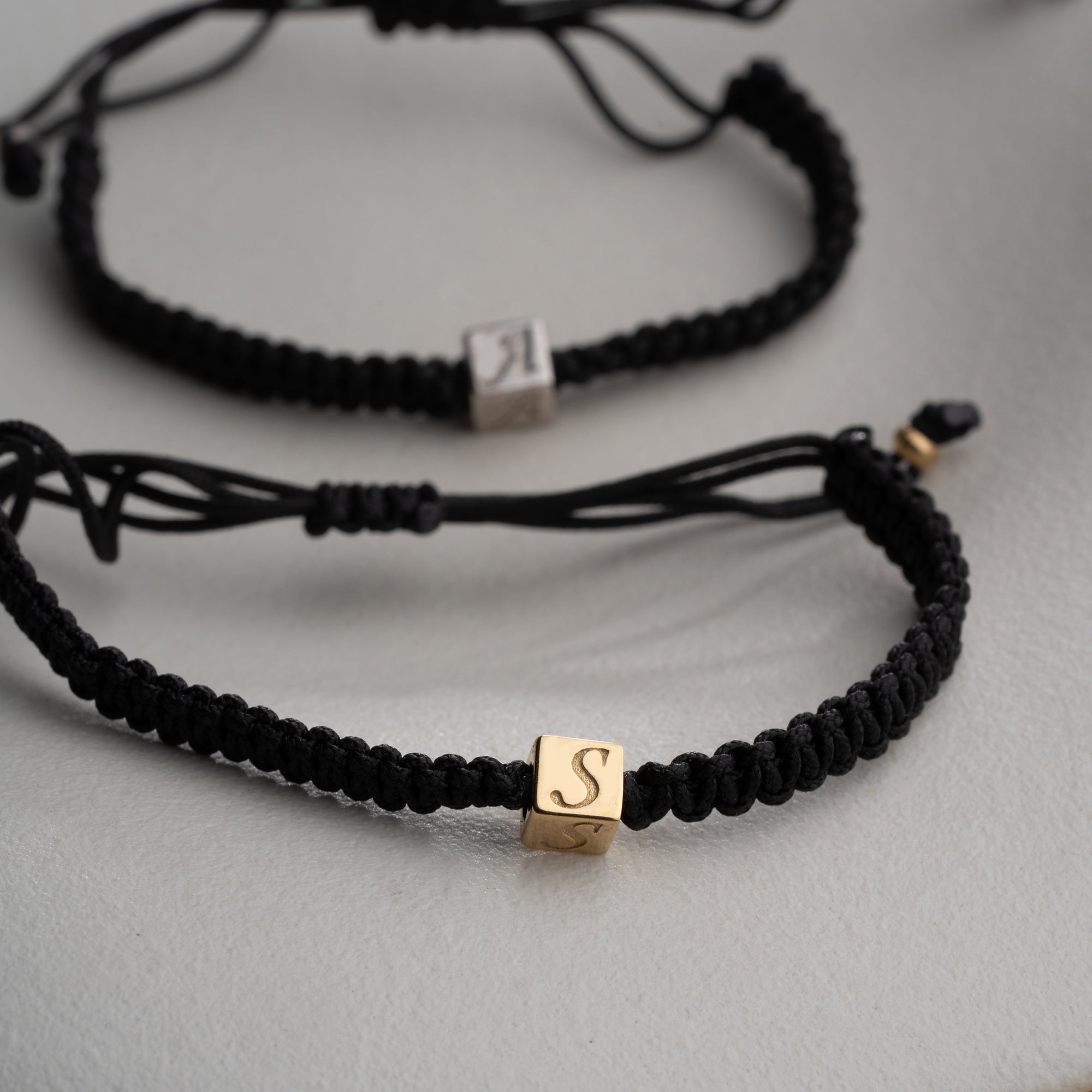 FADEN UND BUCHSTABE PARTNERARMBAND | 925 SILBER