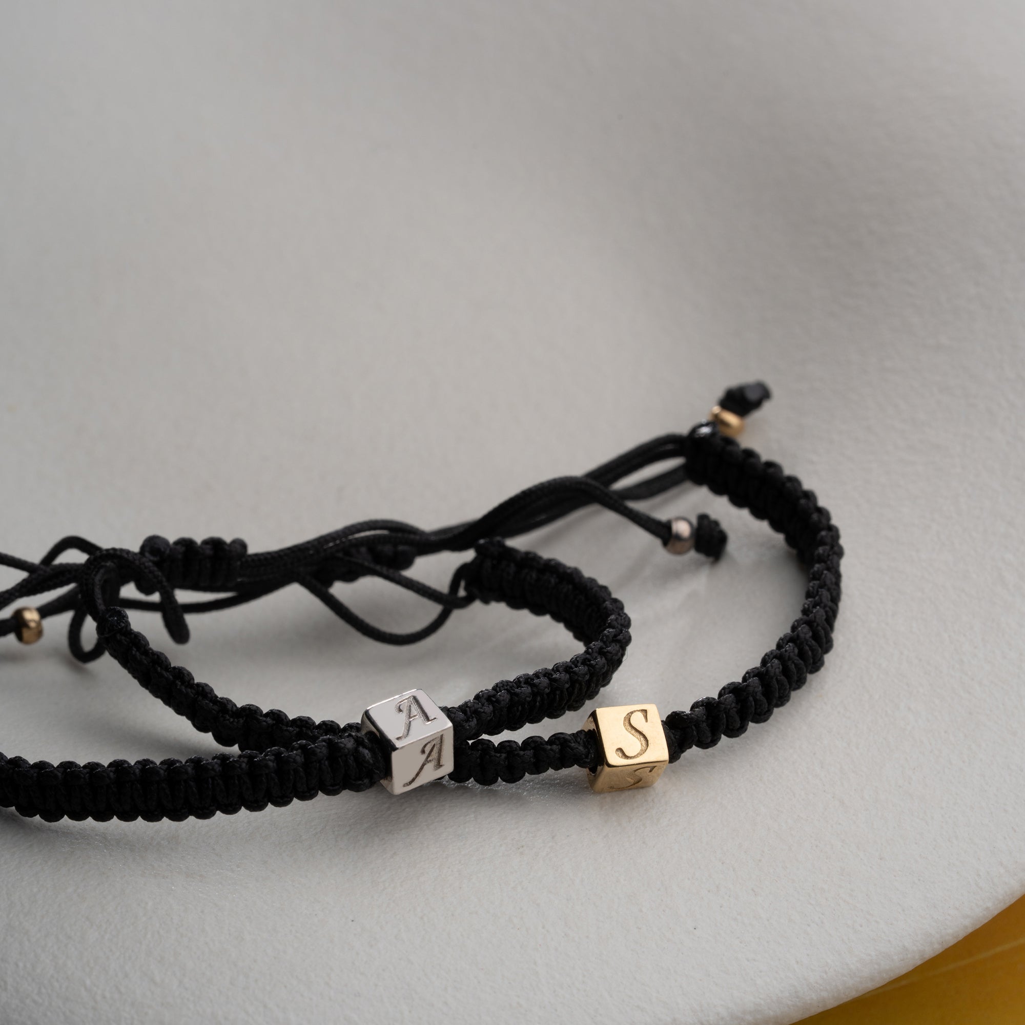 FADEN UND BUCHSTABE PARTNERARMBAND | 925 SILBER