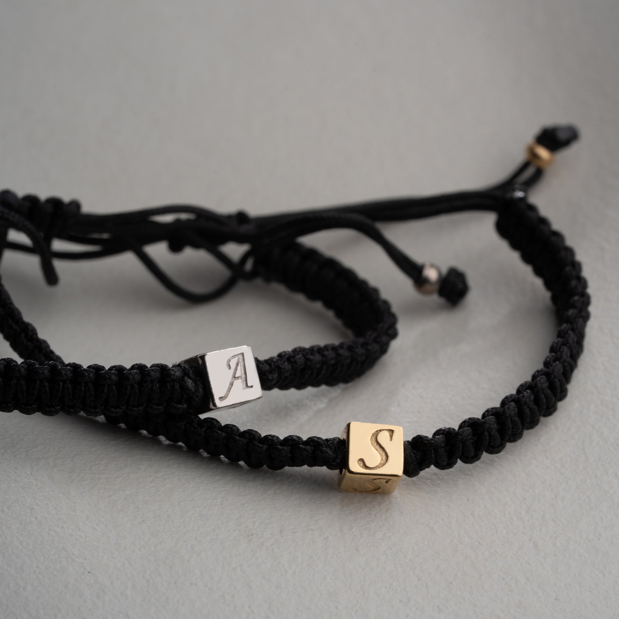 FADEN UND BUCHSTABE PARTNERARMBAND | 925 SILBER