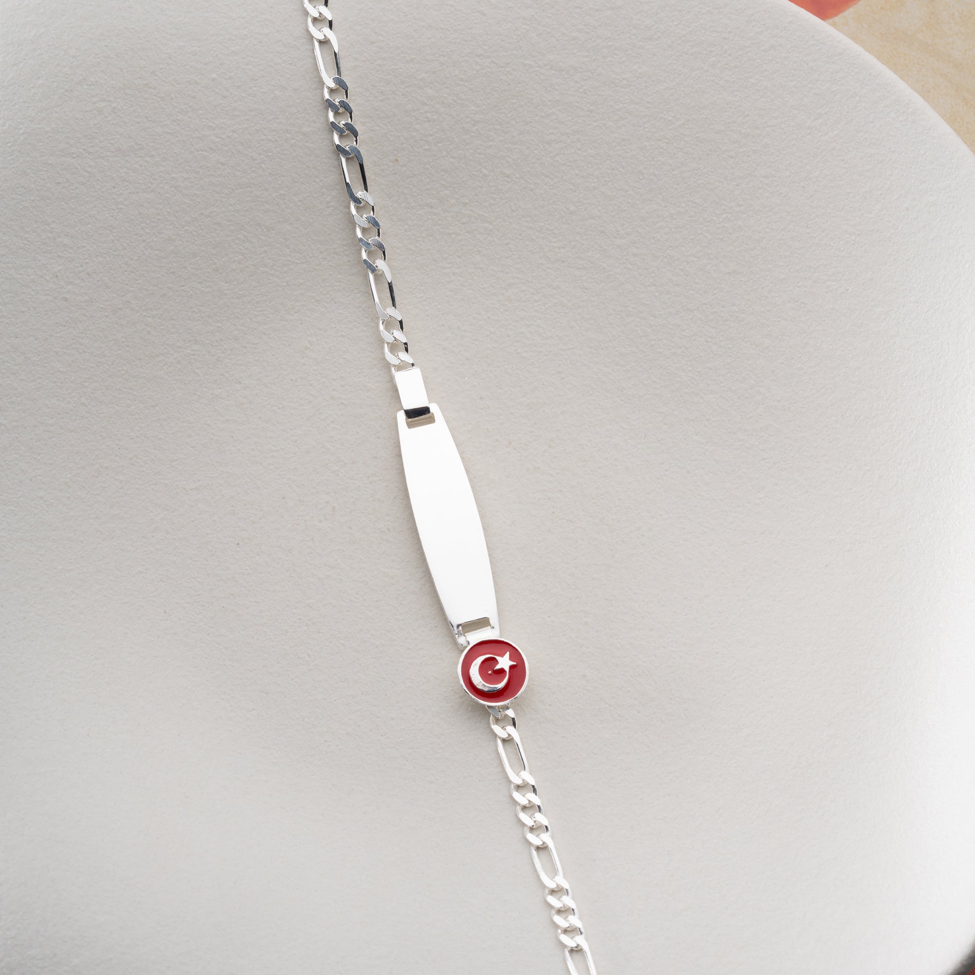 MOND-UND-STERN TÜRKISCHE FLAGGE KINDER ARMBAND | 925 SILBER