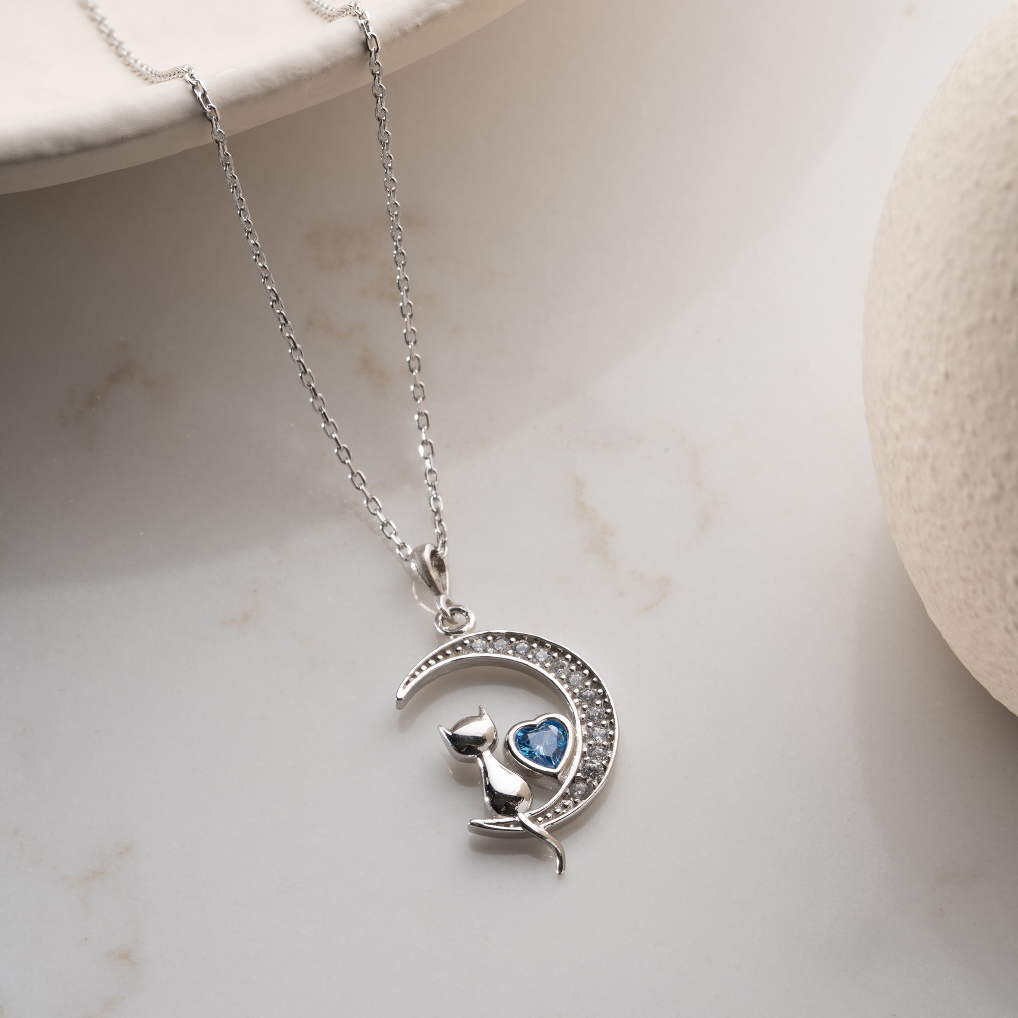 CAT MOON HALSKETTE | 925 SILBER