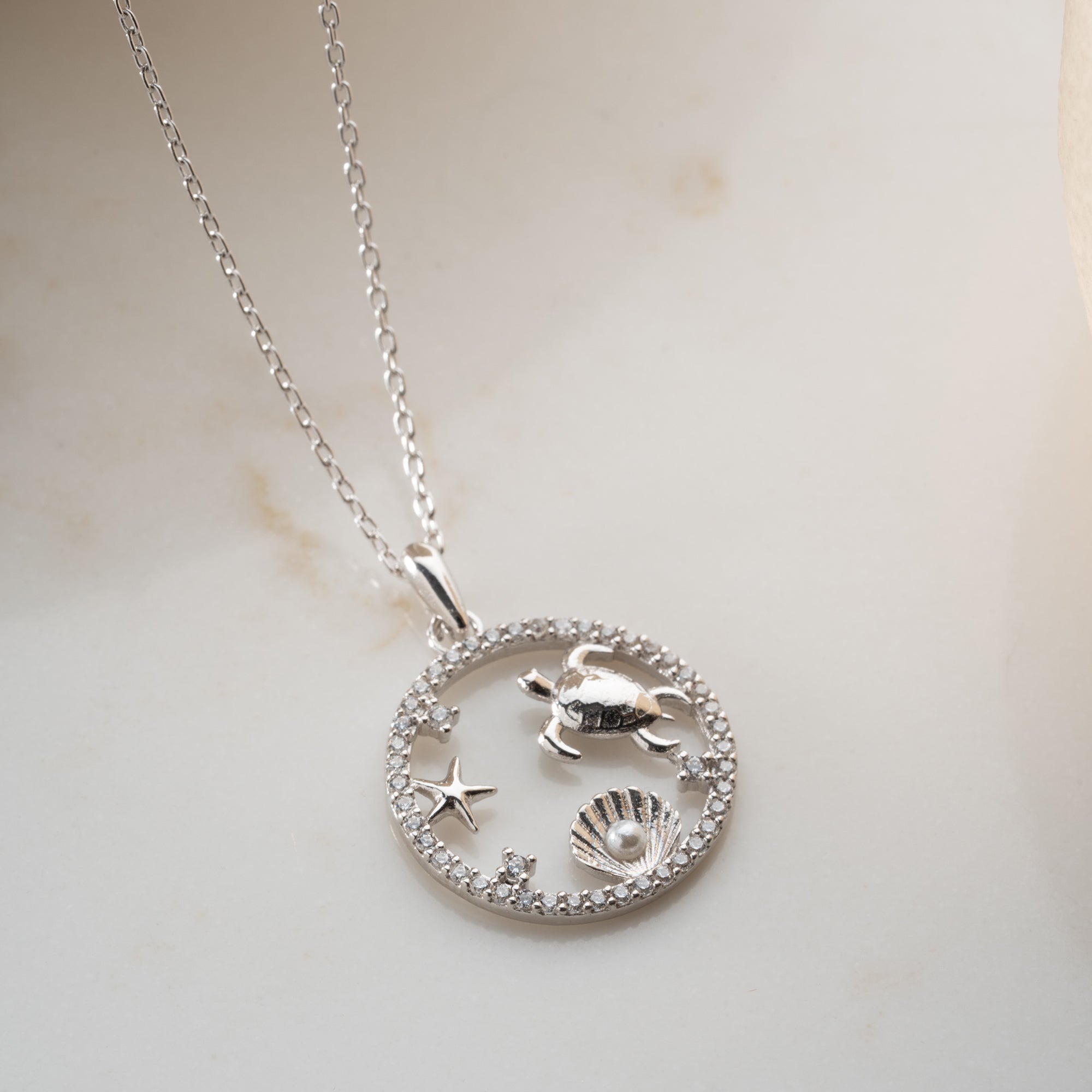 PEARL STRASS HALSKETTE | 925 SILBER