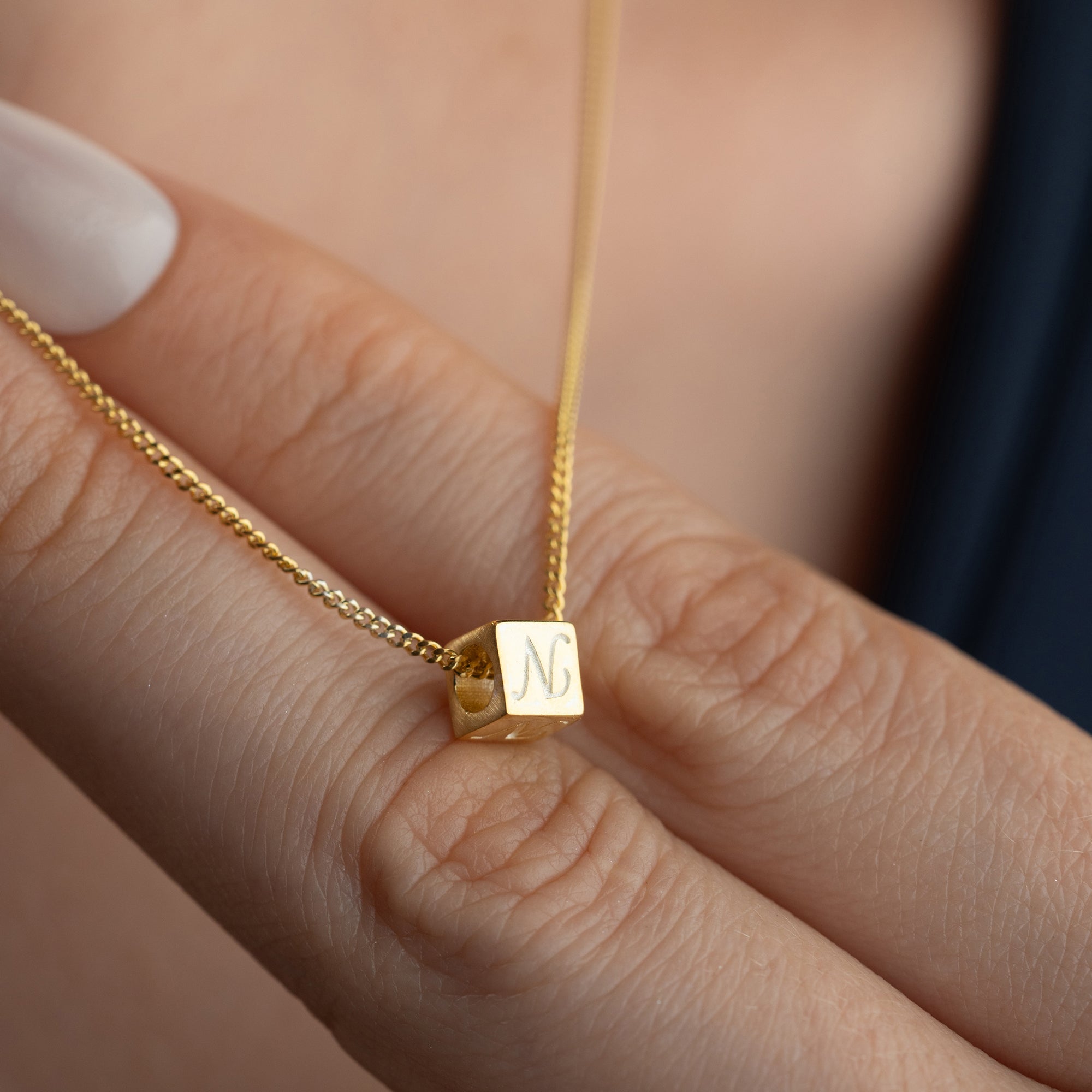 WÜRFEL BUCHSTABEN HALSKETTE | 925 SILBER