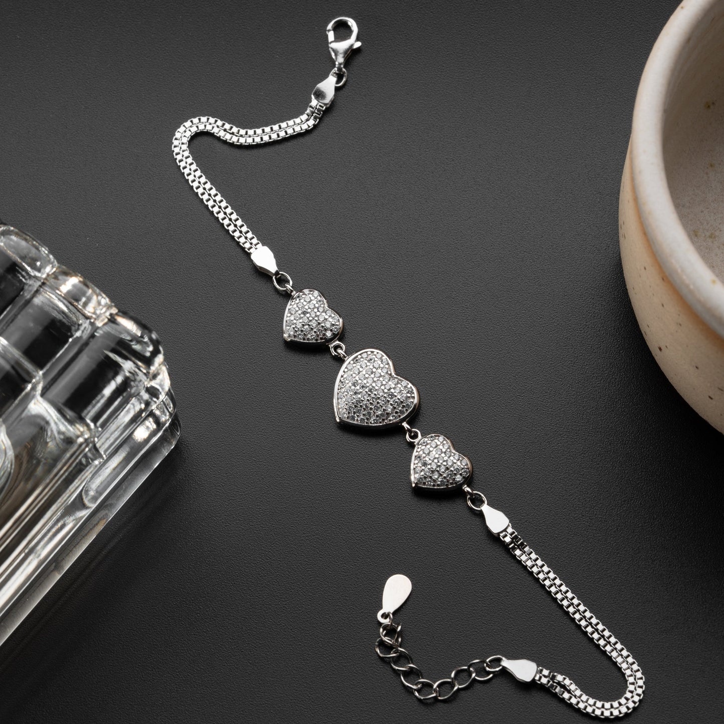 THREE HERZ ARMBAND | 925 SILBER