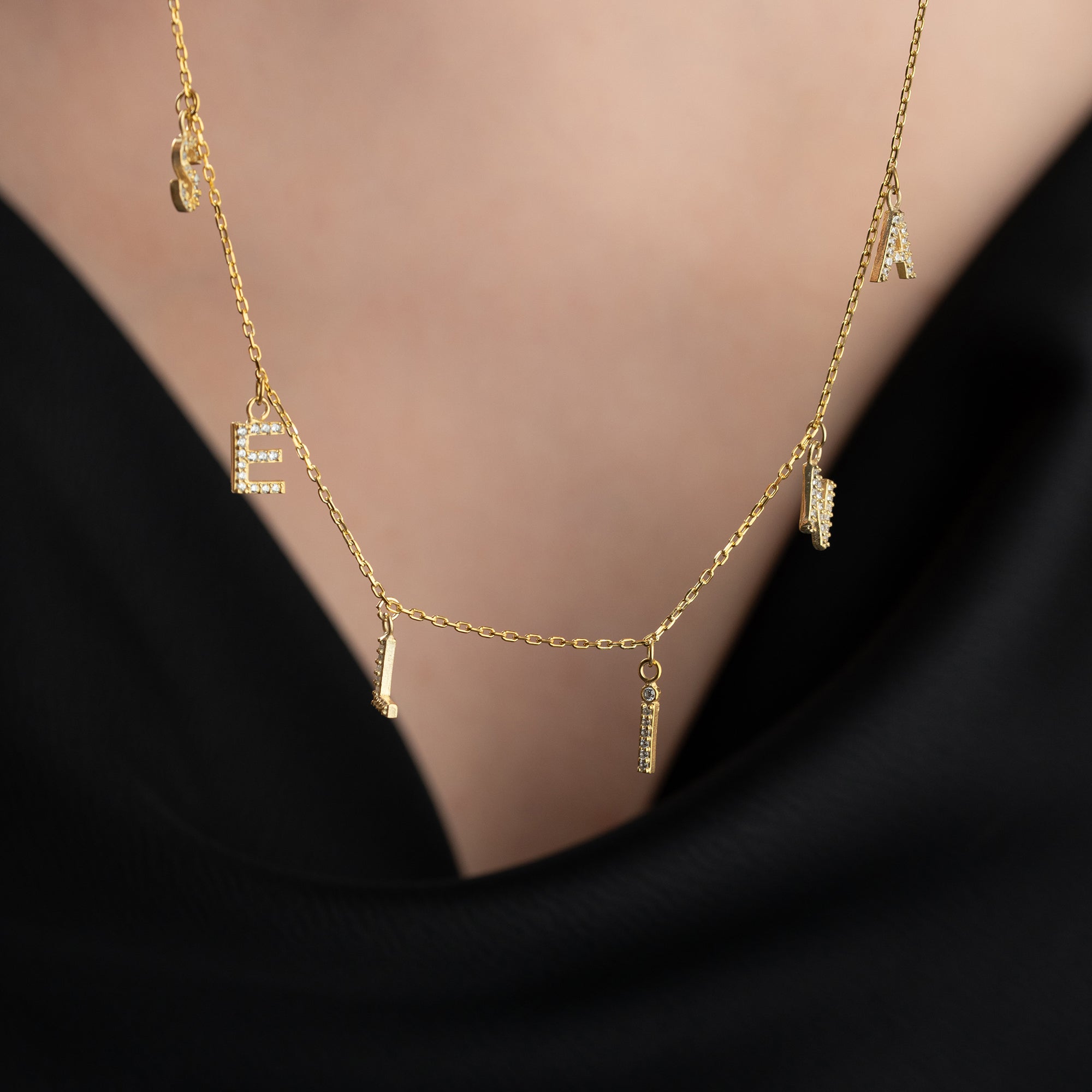 CHOCKER ZIRKONIA NAMENSKETTE | 925 SILBER