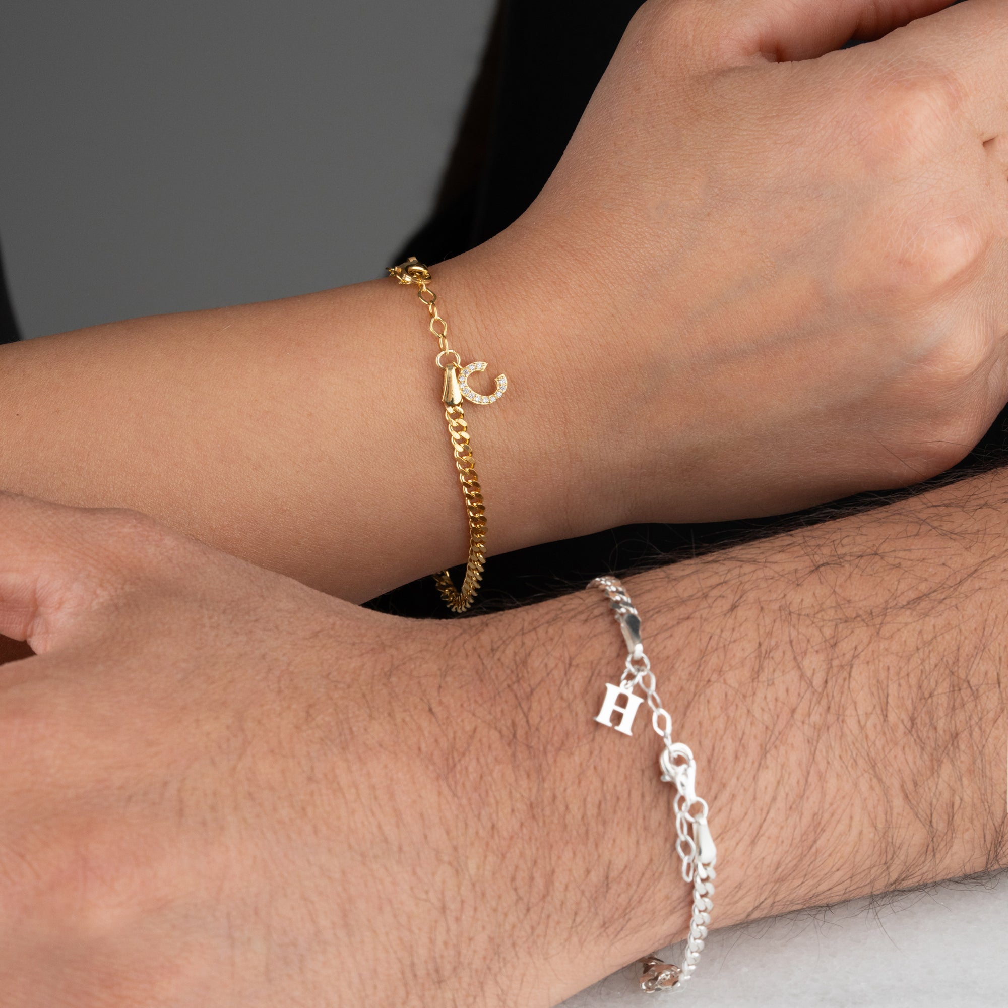 GOURMET BUCHSTABEN PARTNERARMBAND | 925 SILBER