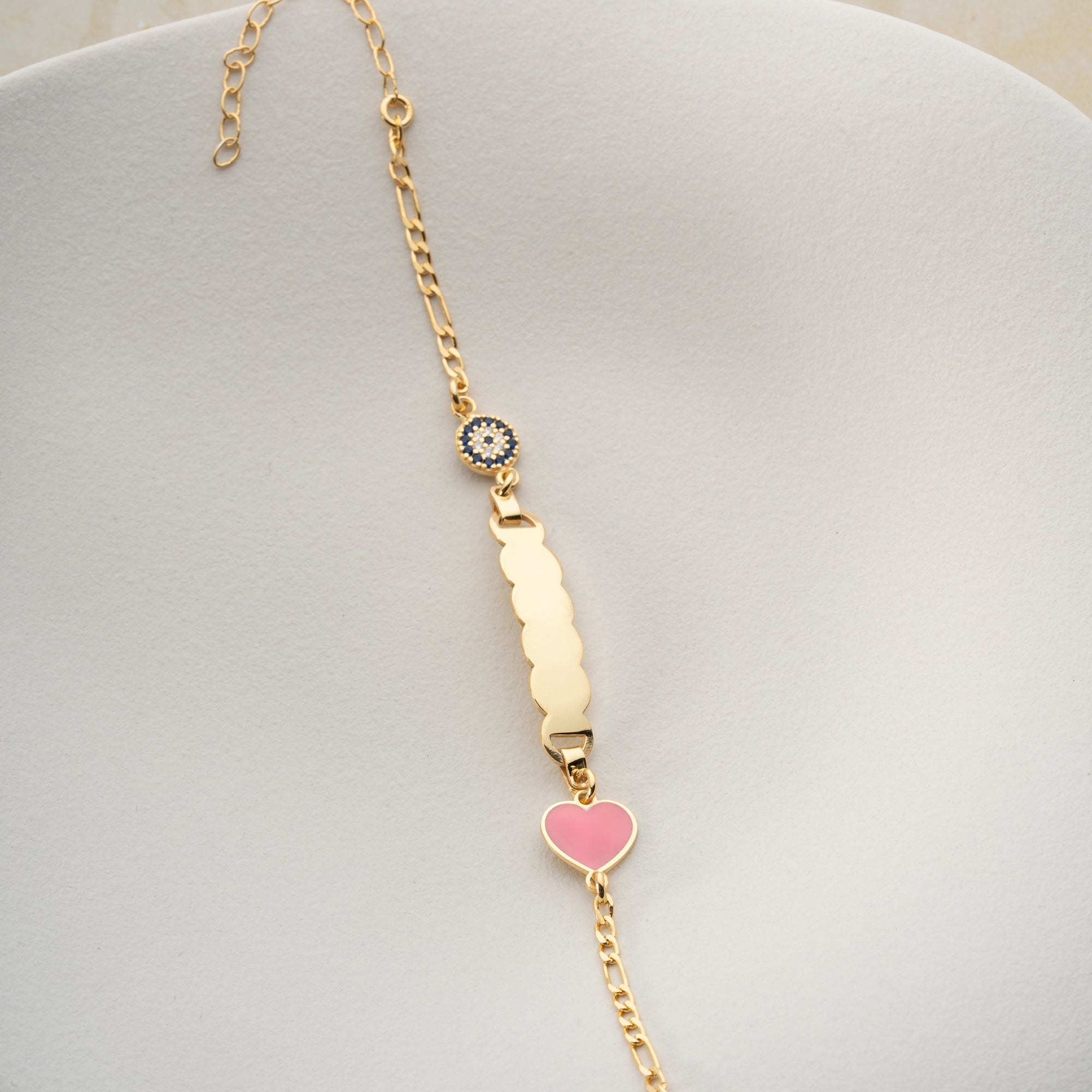 ROSE HERZ KINDER ARMBAND | 925 SILBER