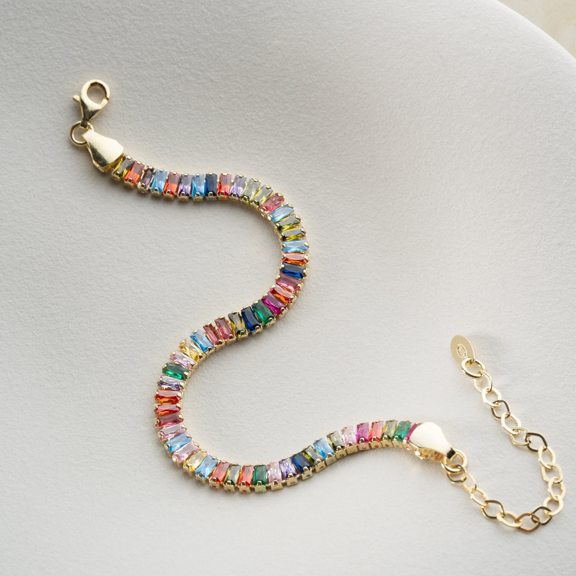 COLORFULL BAGUETTE ARMBAND | 925 SILBER