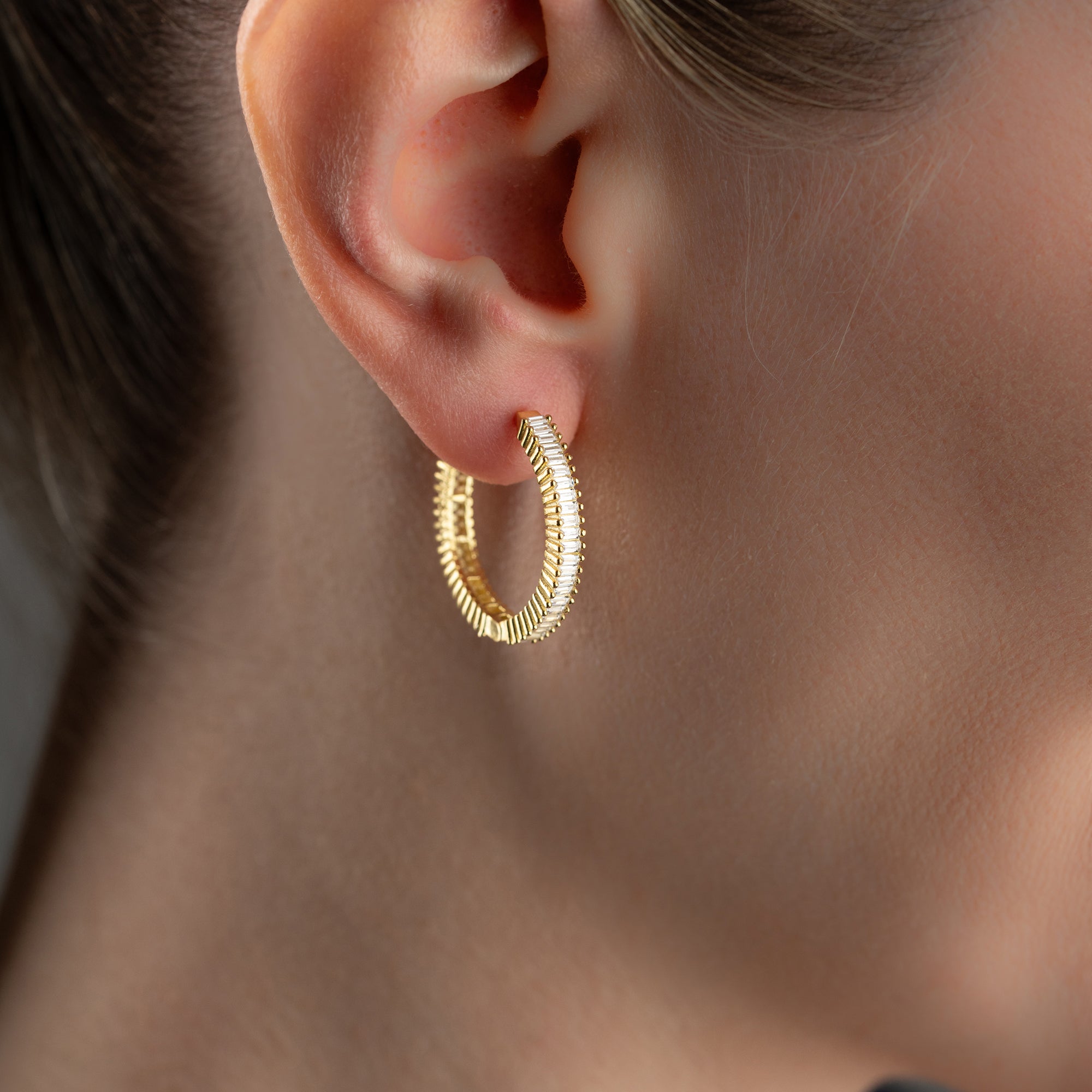 BIG MINI BAGUETTE OHRRINGE | 925 SILBER