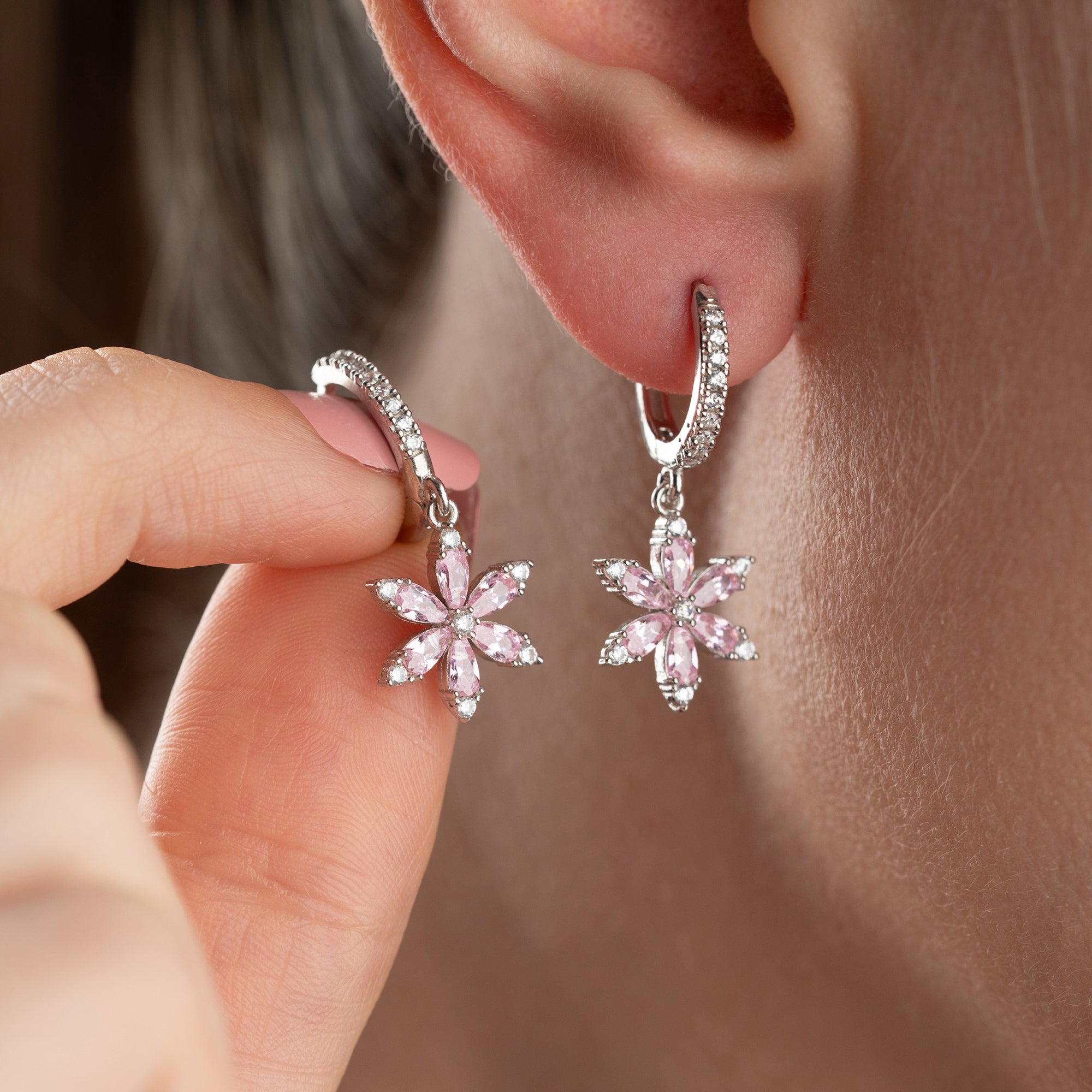 ROSA POLARIS OHRRINGE | 925 SILBER