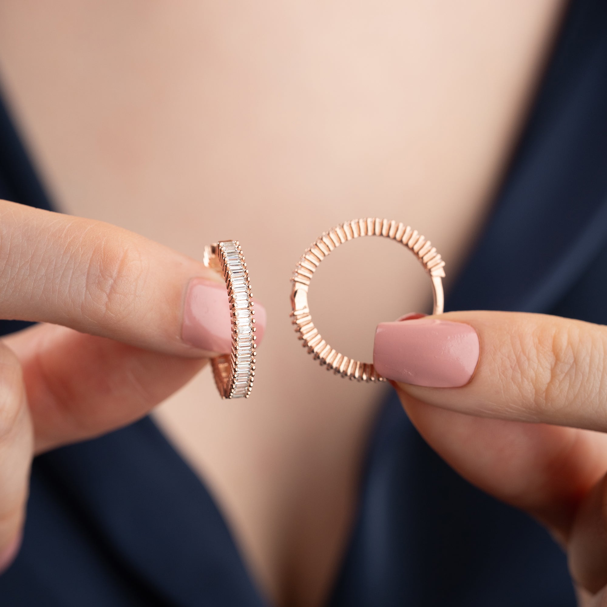 BIG MINI BAGUETTE OHRRINGE | 925 SILBER