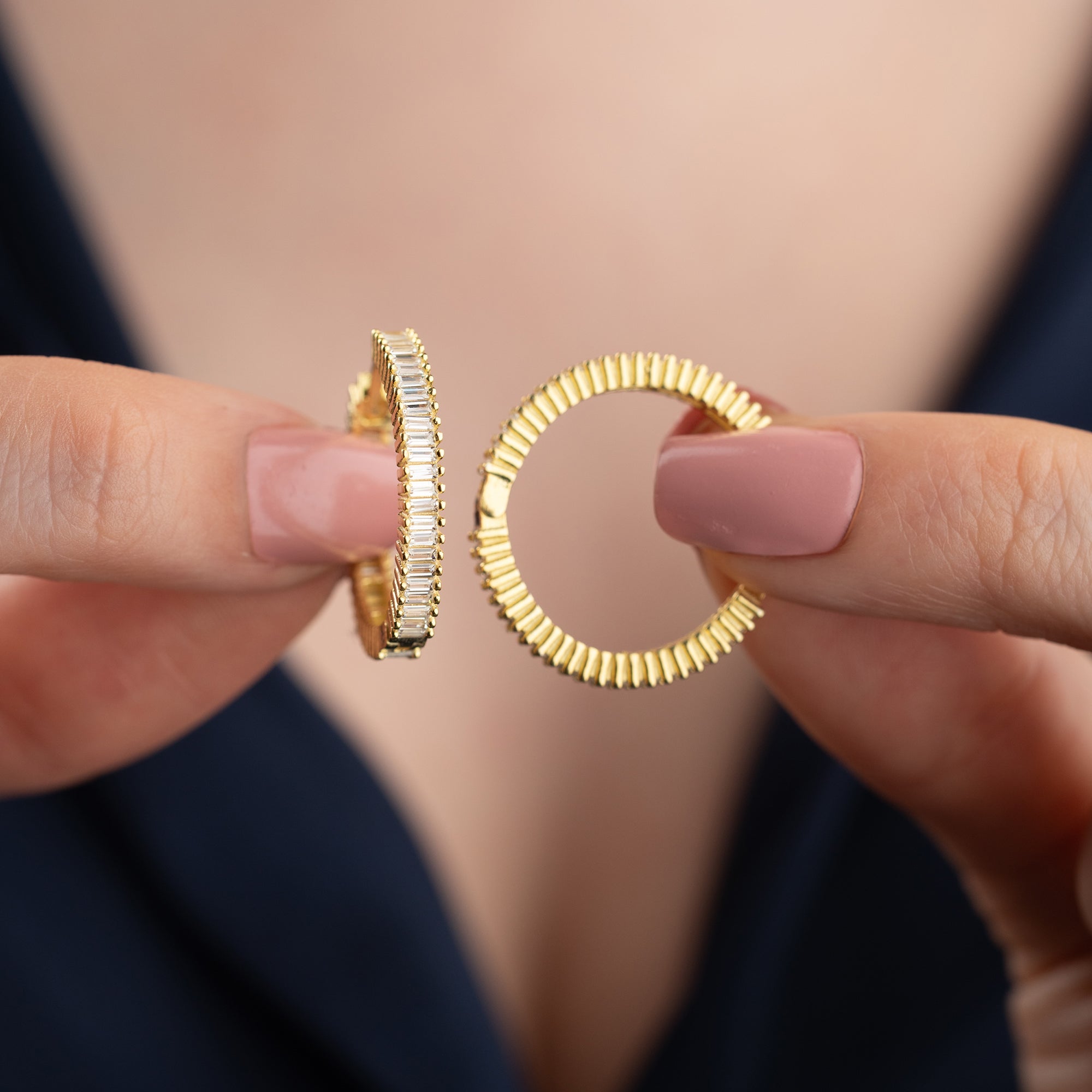 BIG MINI BAGUETTE OHRRINGE | 925 SILBER