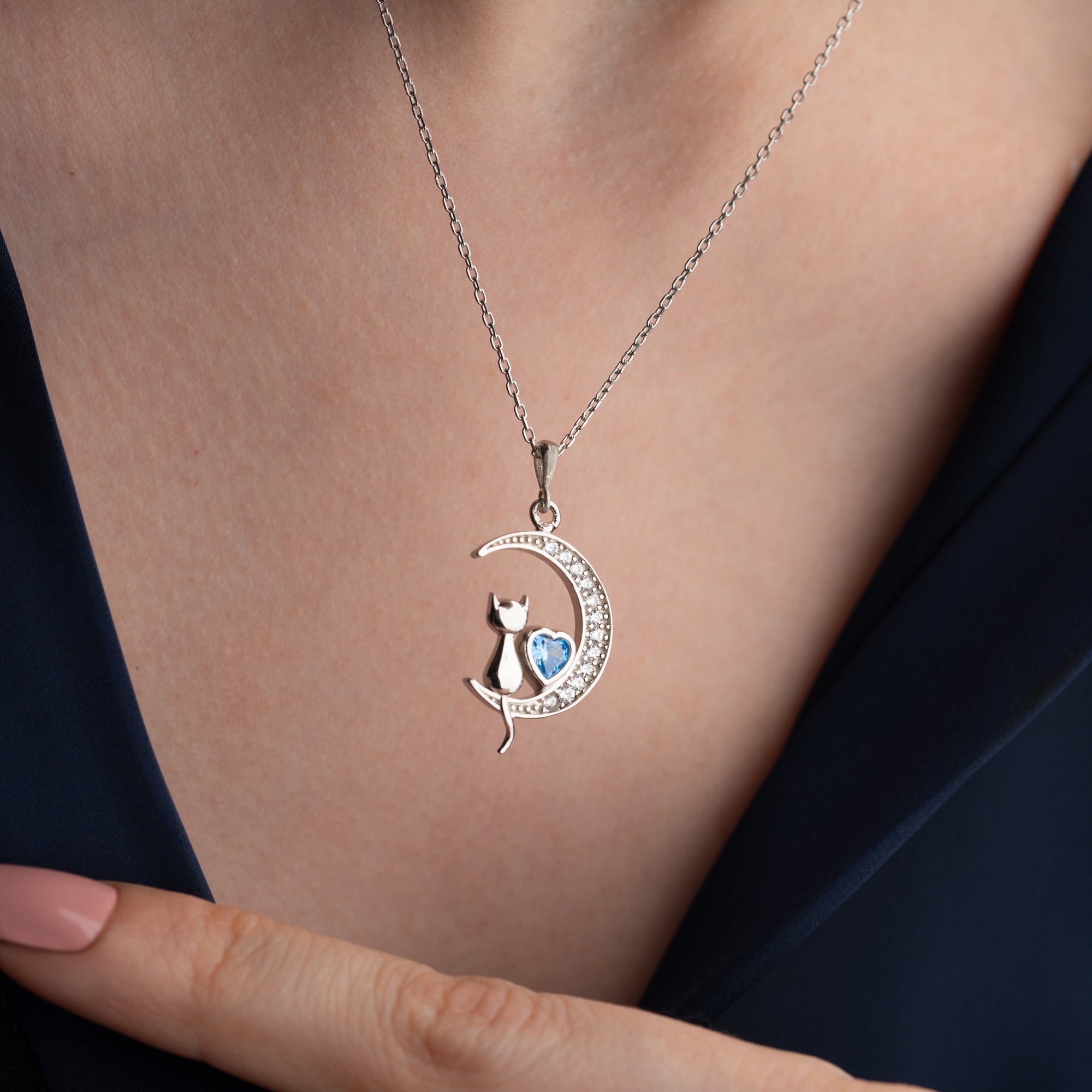 CAT MOON HALSKETTE | 925 SILBER