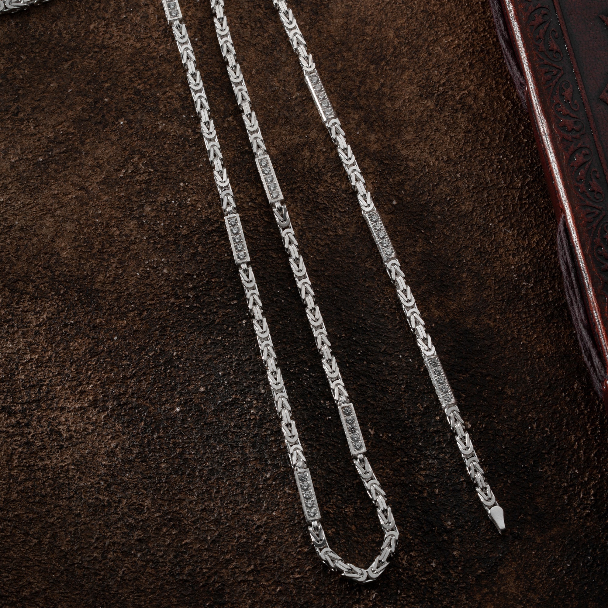 KÖNIGSKETTE MIT STRASSSTEIN 4 mm SET | 925 SILBER.