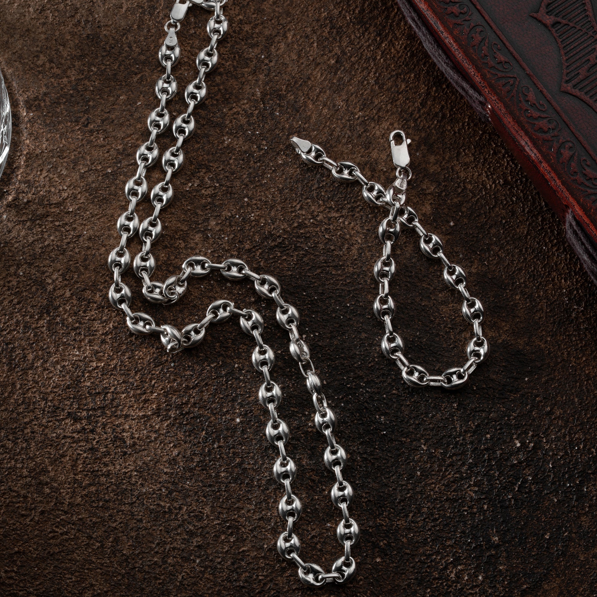 BOHNEN KETTE SET | 925 SILBER.