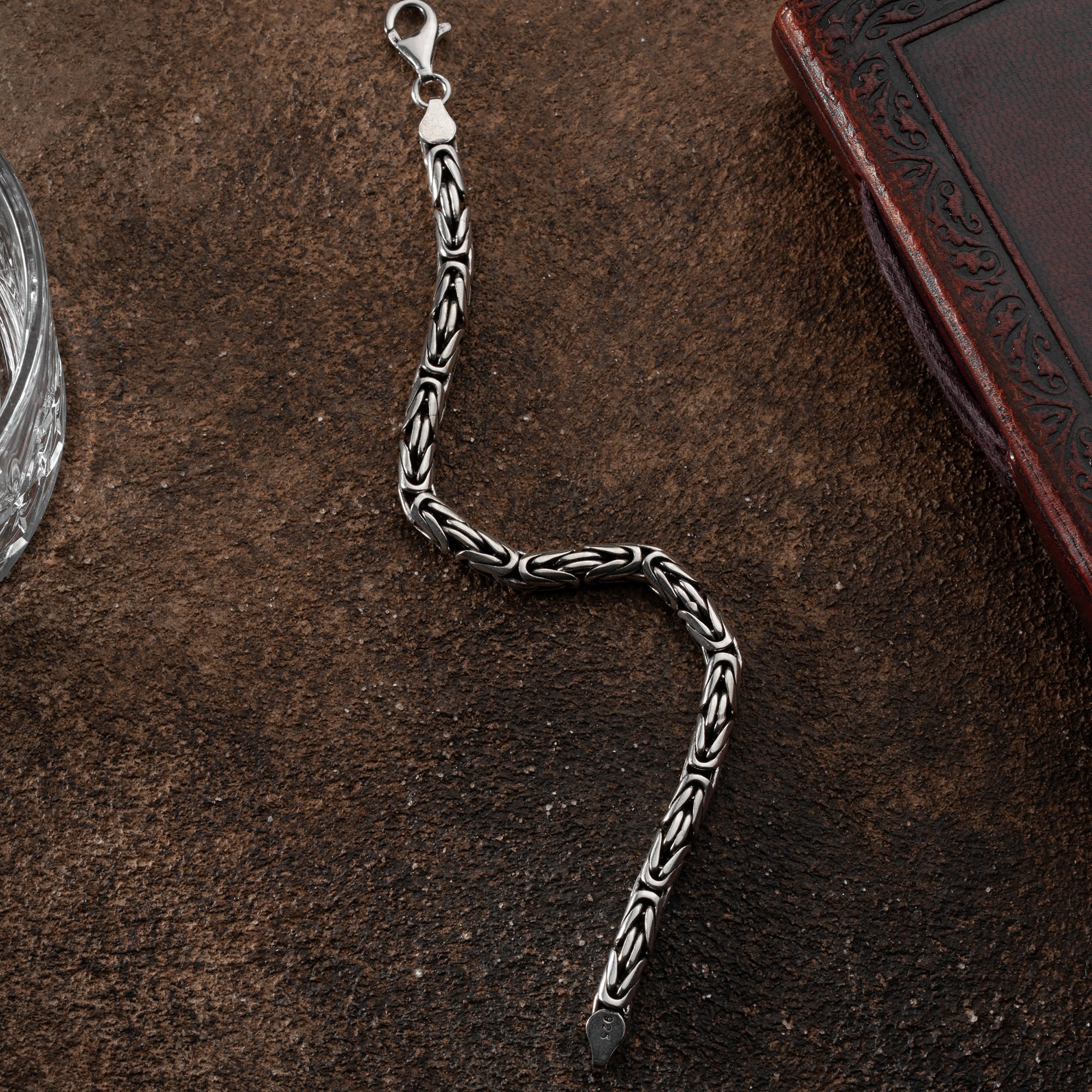 KÖNIGSARMBAND OVAL OXIDIERT 5MM  | 925 SILBER.