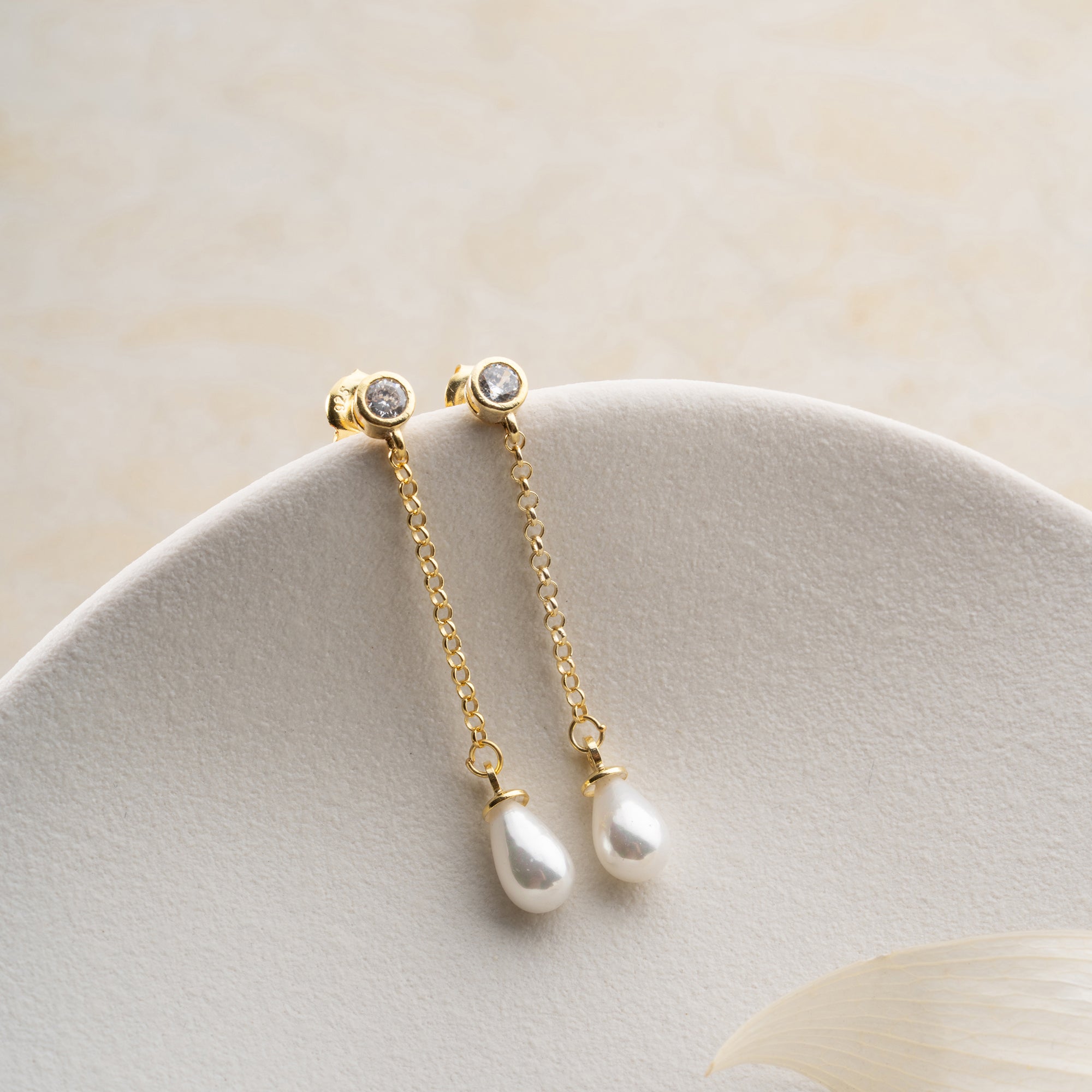 HÄNGENDE PERLEN OHRRING | 925 SILBER