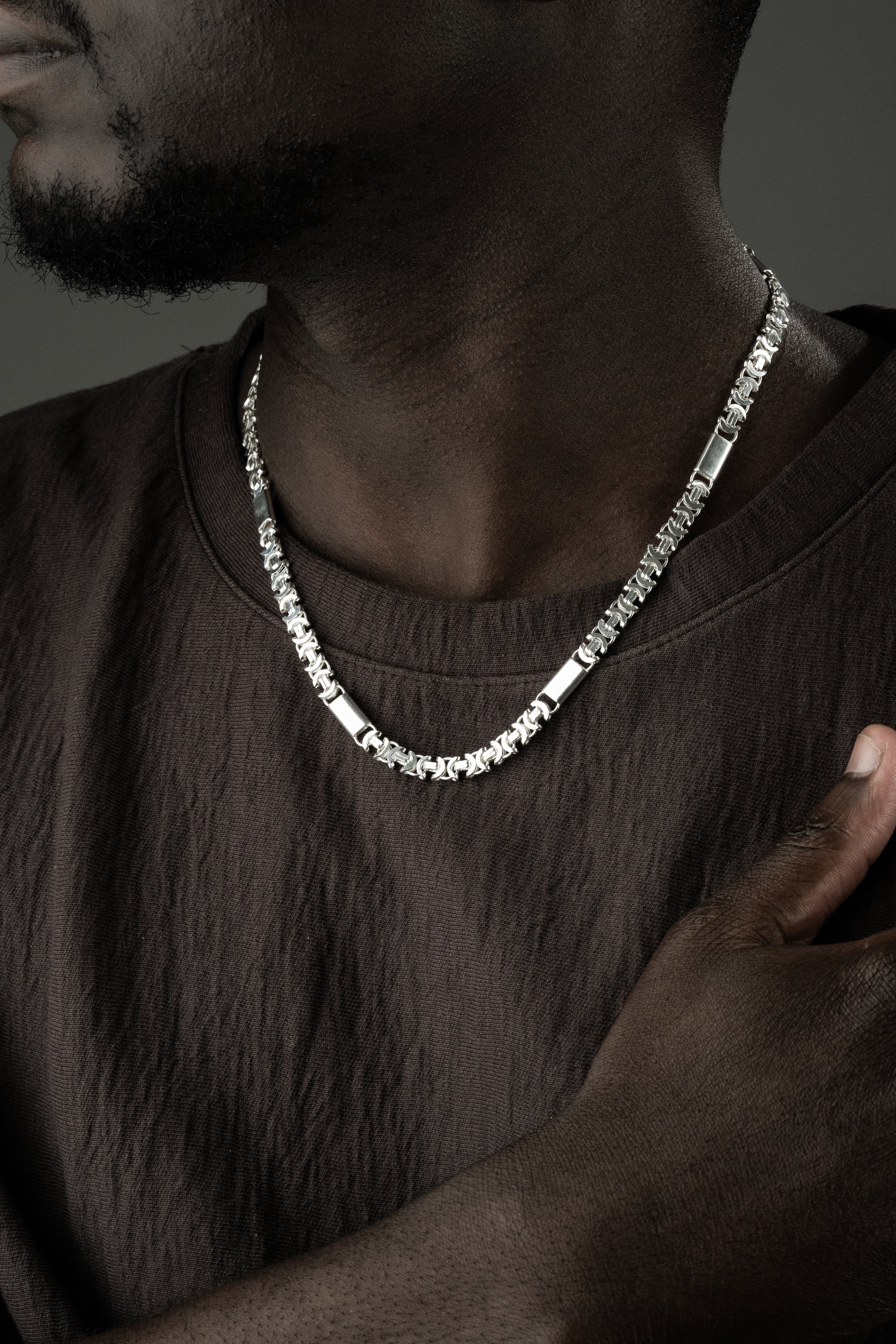 PLATTENKÖNIGSKETTE FLACH SET 6 MM | 925 SILBER.