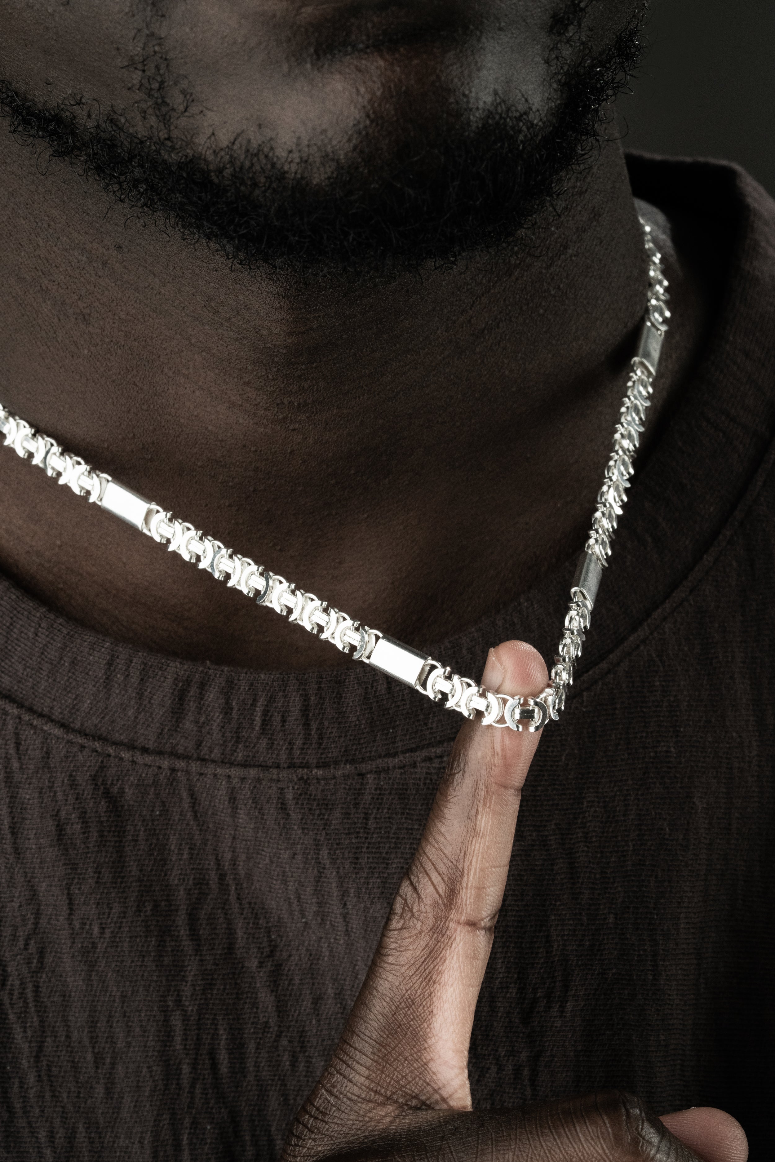 PLATTENKÖNIGSKETTE FLACH SET 6 MM | 925 SILBER.