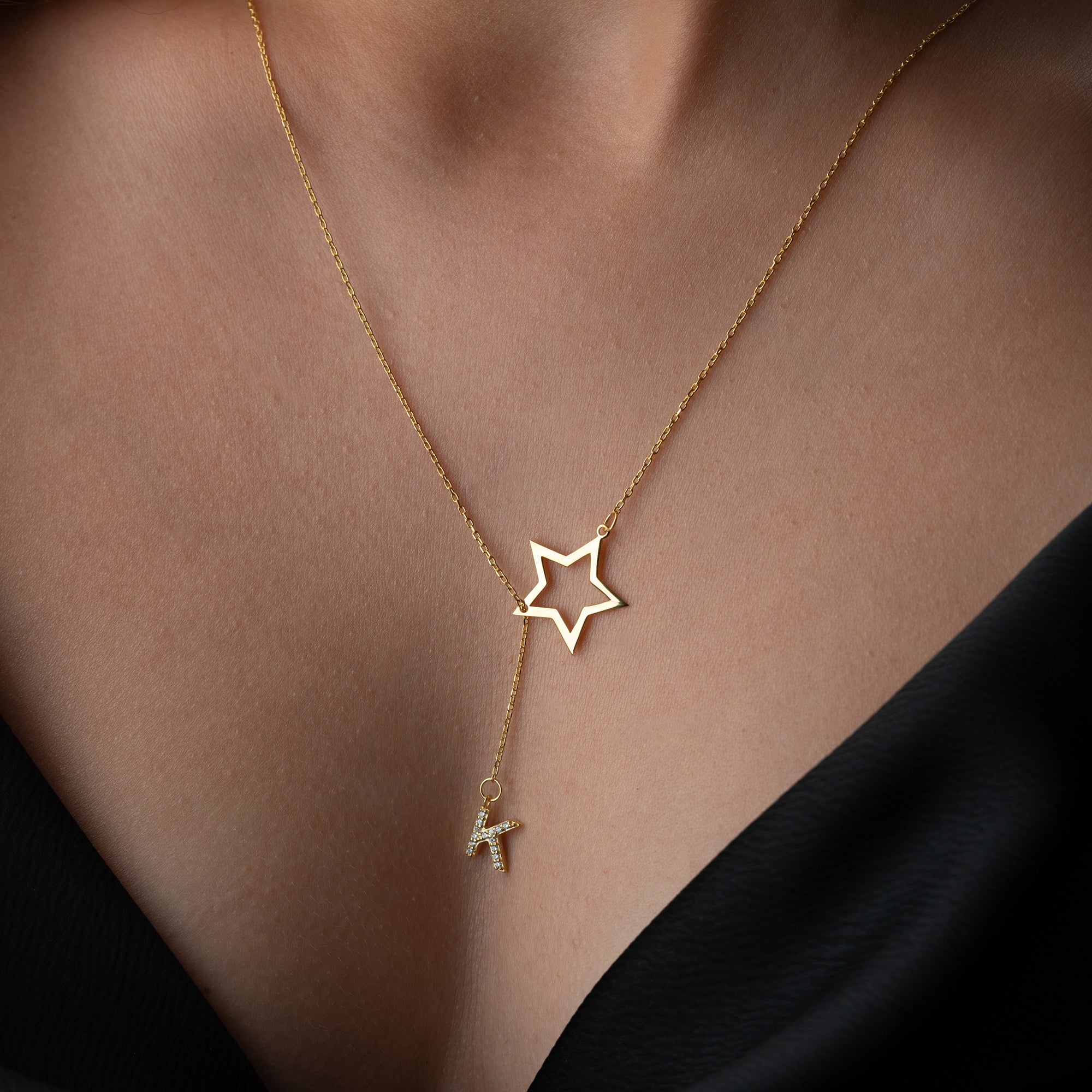 FREISTEHENDE STERN BUCHSTABENKETTE | 925 SILBER
