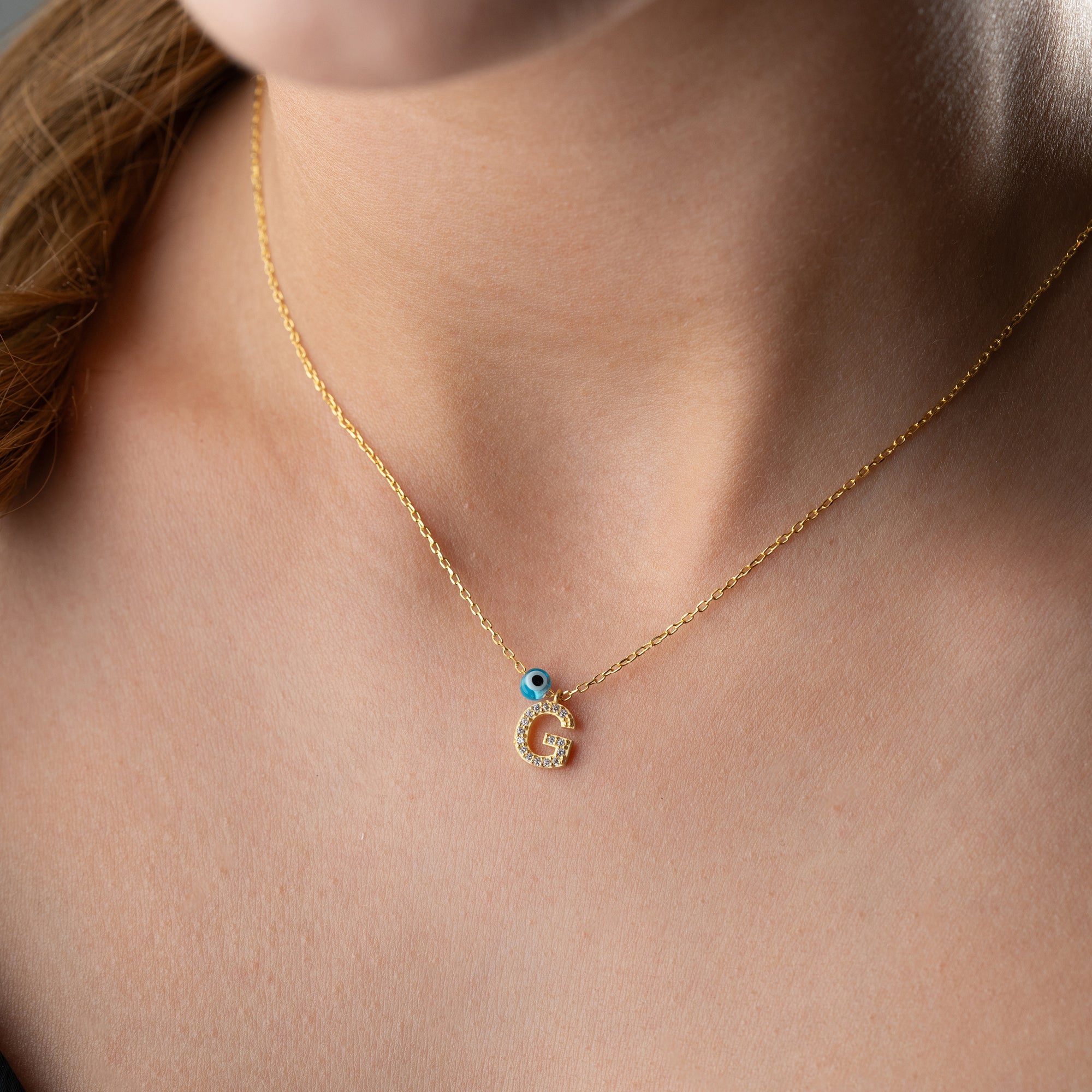 BUCHSTABENKETTE MIT NAZAR | 925 SILBER