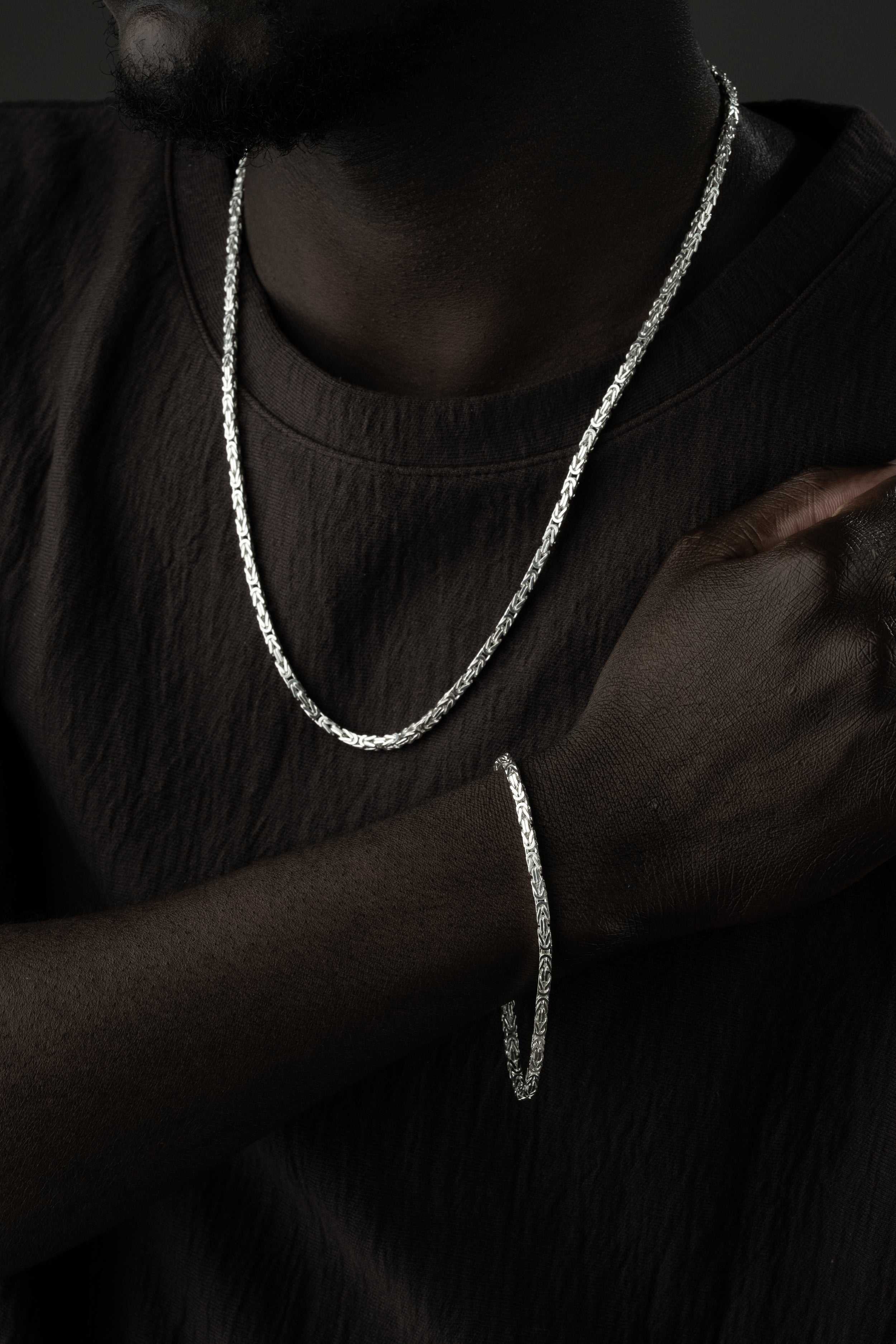 KÖNIGSKETTE 4 MM GLANZ SET | 925 SILBER.