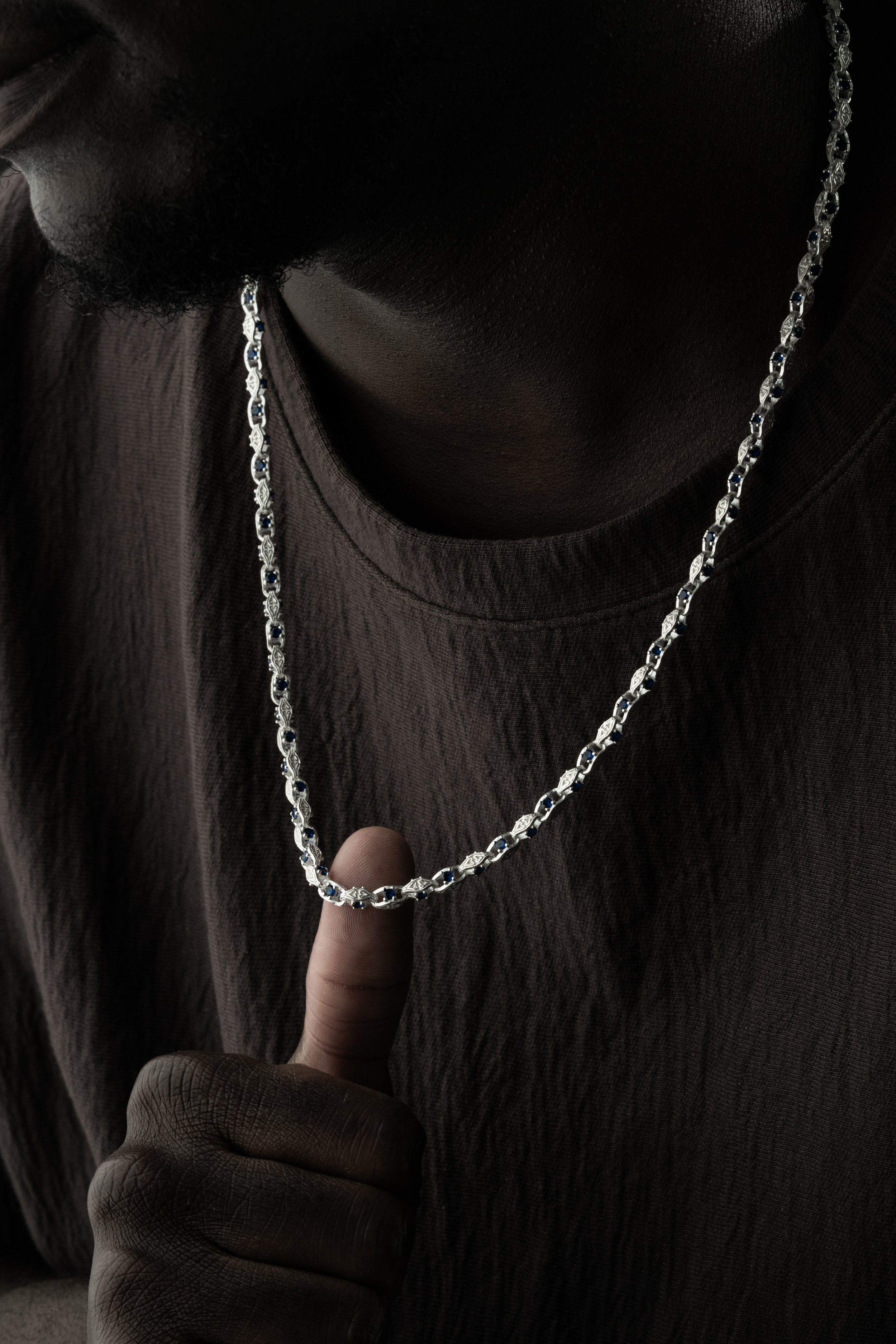 ANKER BLUE DIAMOND HALSKETTE | 925 SILBER.