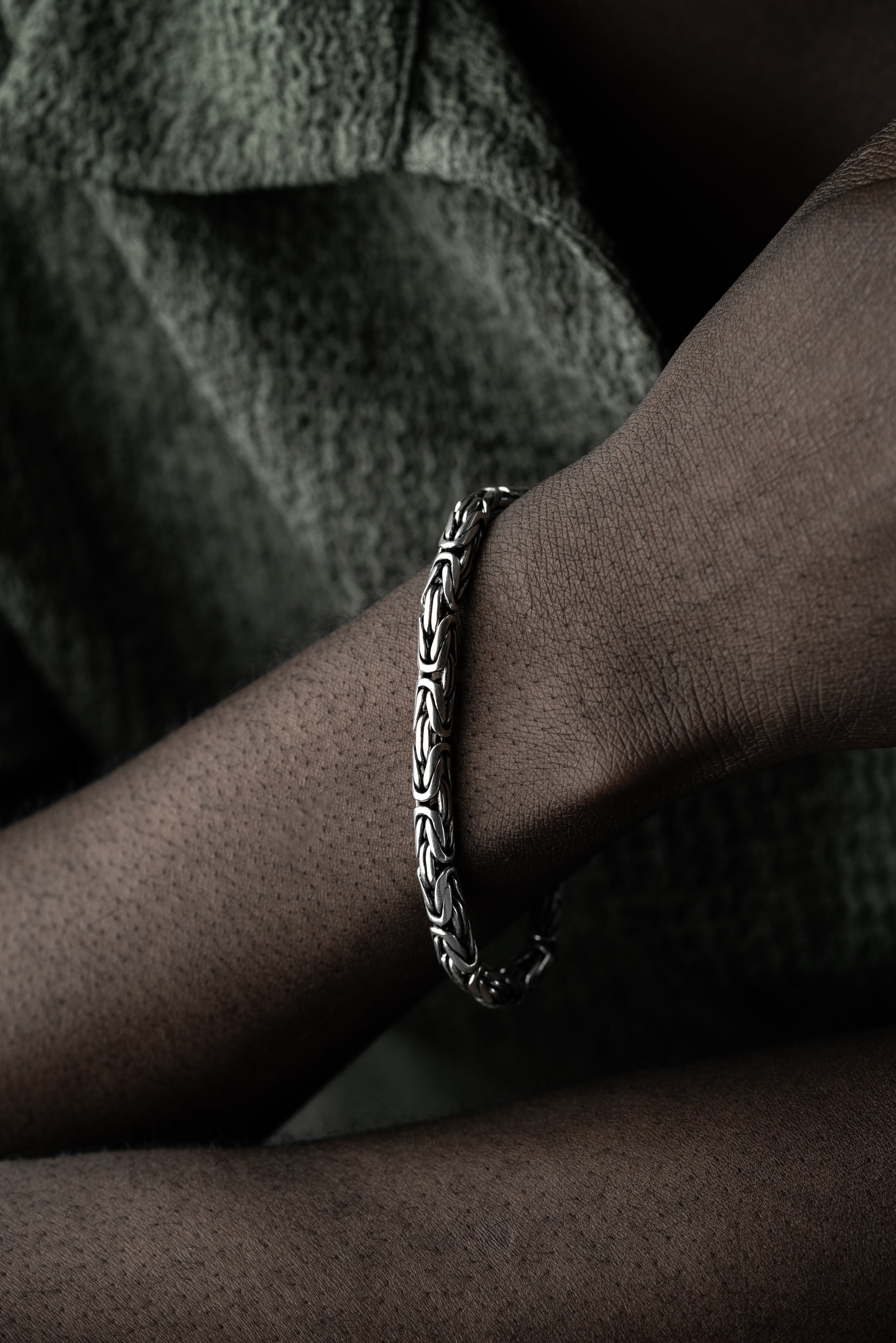 KÖNIGSARMBAND OVAL OXIDIERT 5MM  | 925 SILBER.