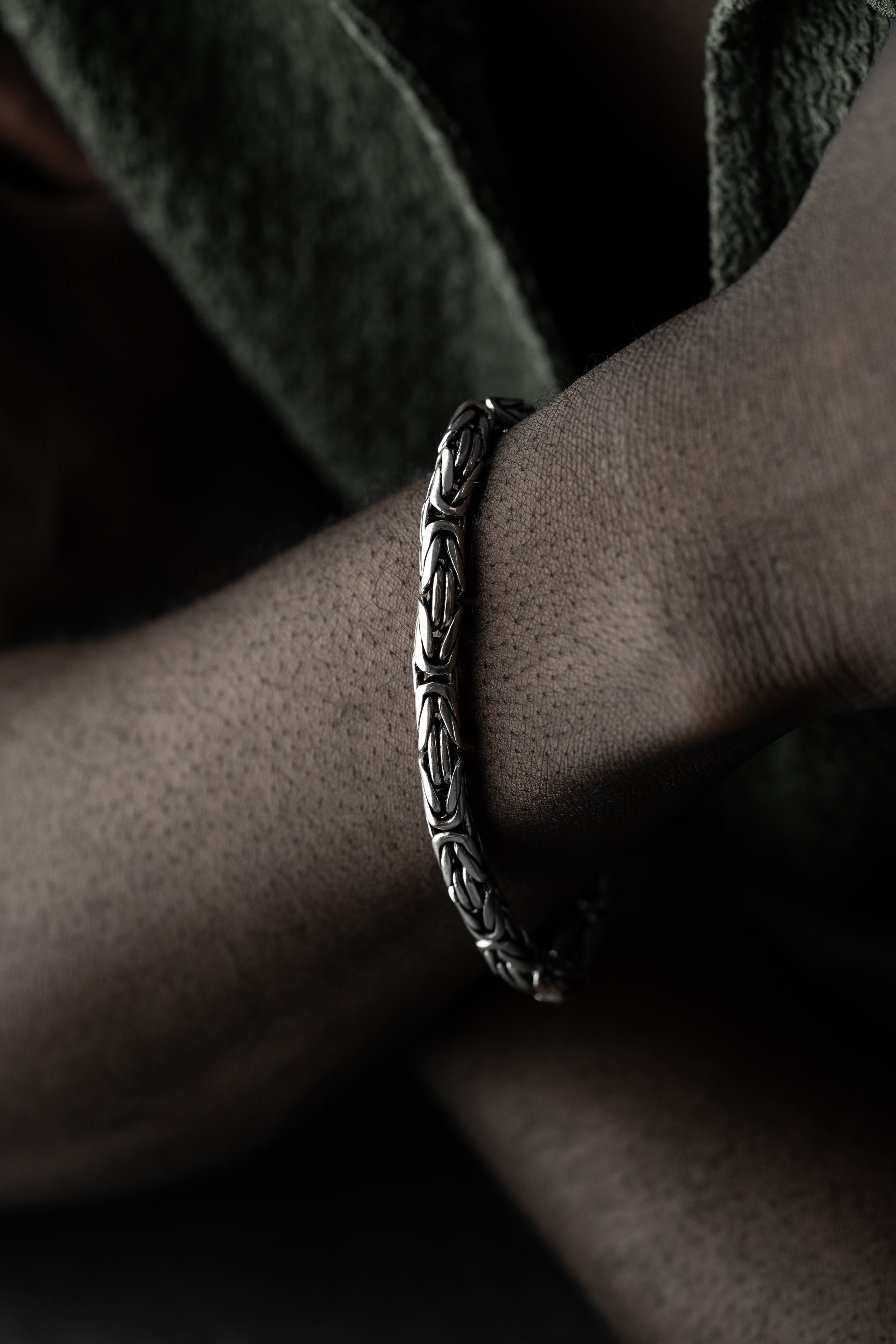 KÖNIGSARMBAND OVAL OXIDIERT 5MM  | 925 SILBER.